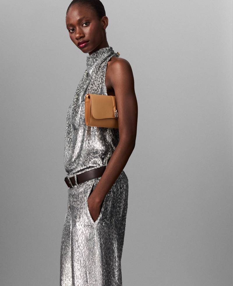 Stella McCartney - Neckholder-Top aus Samt in Metallic-Optik, Frau, Silber, Größe: 42 von Stella McCartney