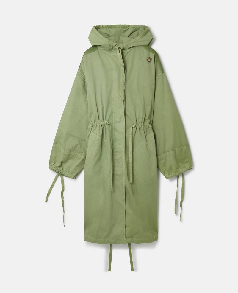 Stella McCartney - Parka aus Biobaumwolle mit Kordelzug, Frau, Pistazie, Größe: 44 von Stella McCartney