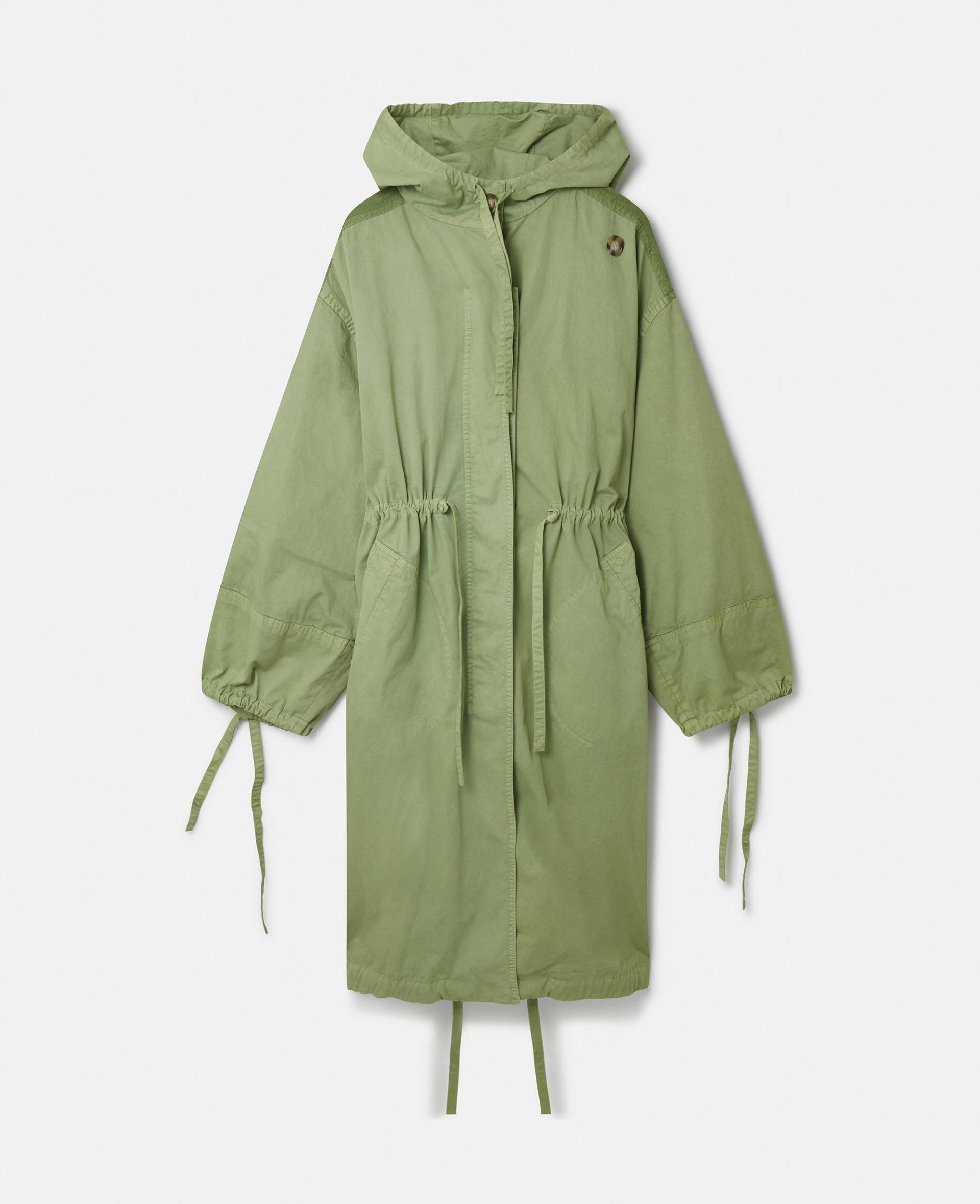 Stella McCartney - Parka aus Biobaumwolle mit Kordelzug, Frau, Pistazie, Größe: 46 von Stella McCartney