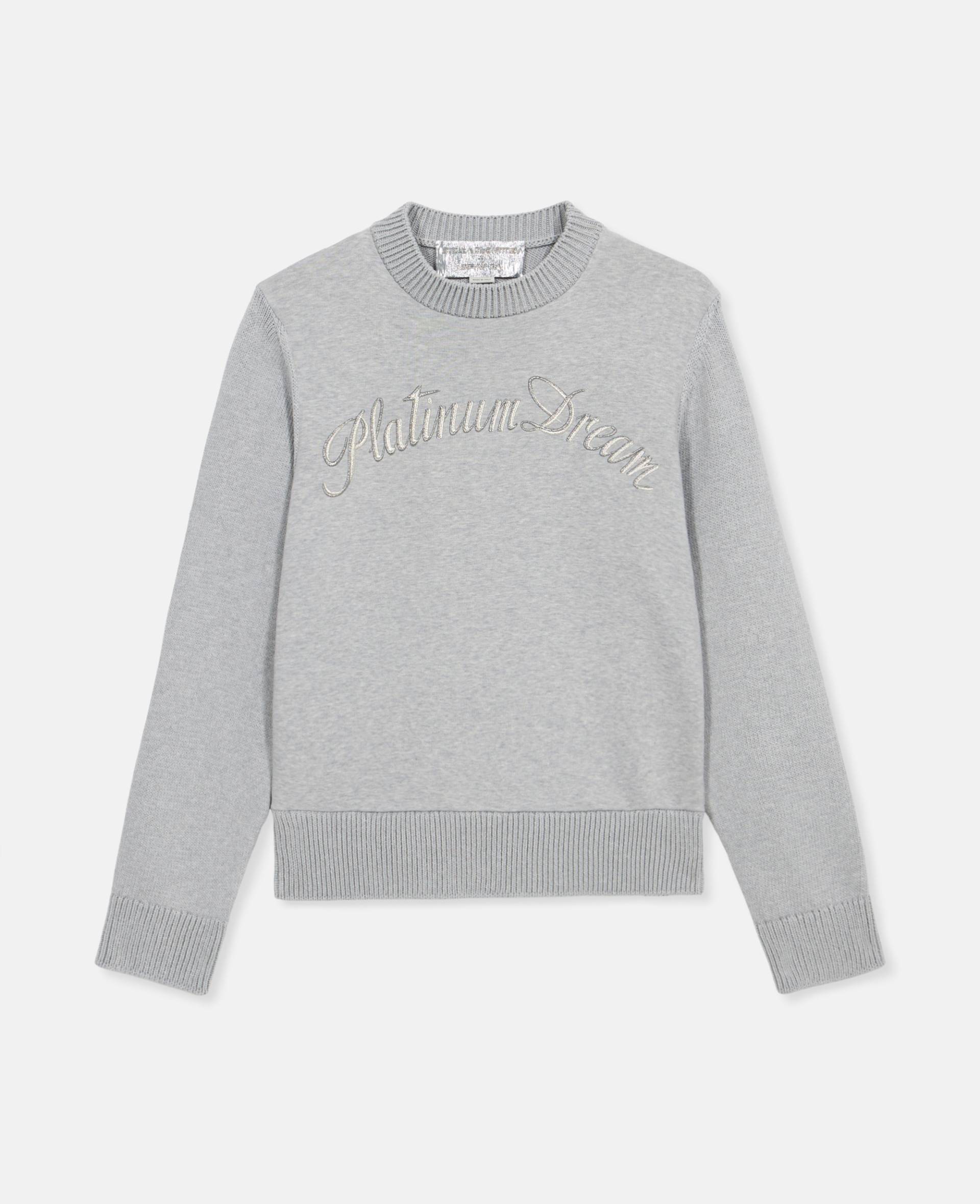 Stella McCartney - Platinum Dream Pullover aus Biobaumwolle, Frau, Grau-Melange, Größe: S von Stella McCartney