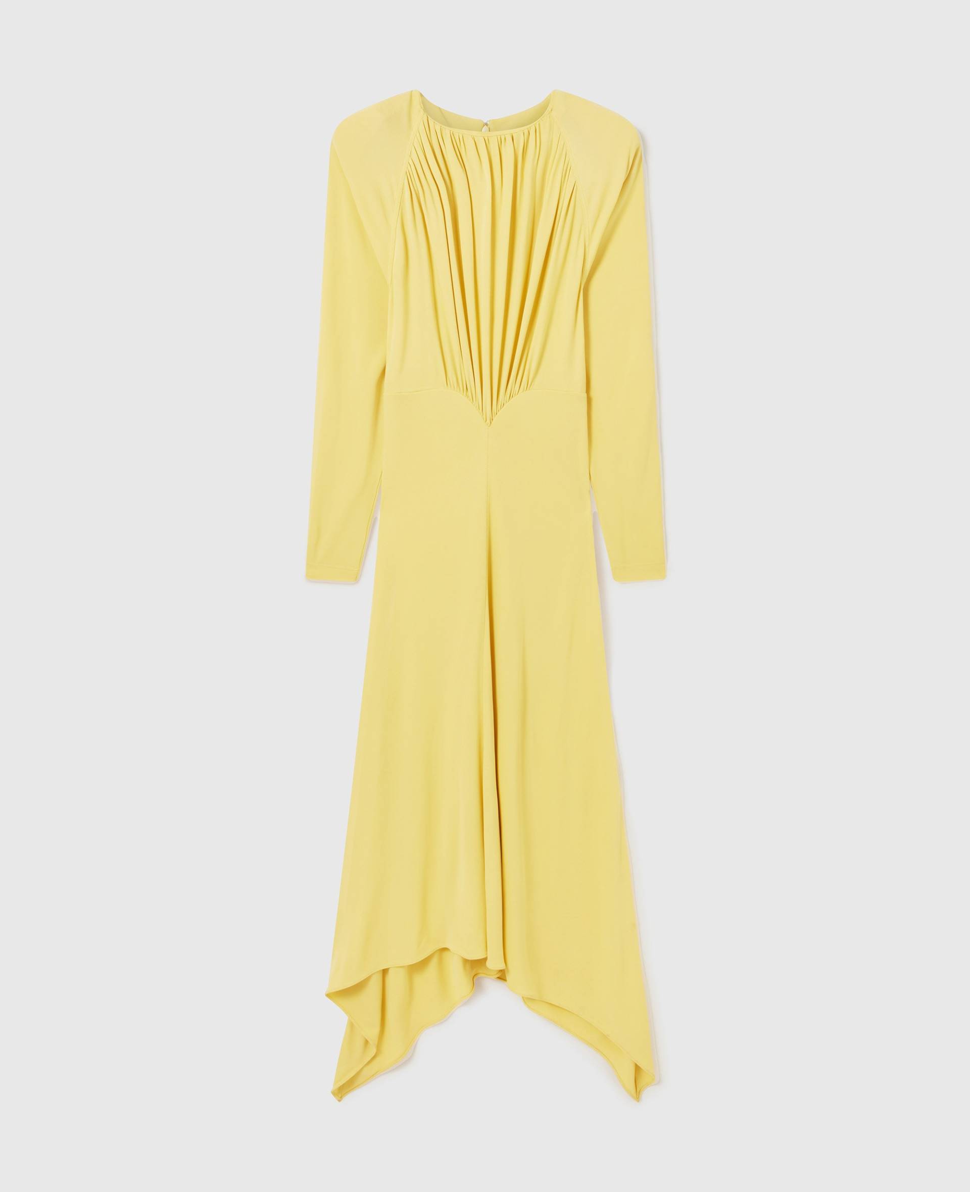 Stella McCartney - Pleated Jersey Long-Sleeve Maxi Dress, Frau, Mimosa, Größe: 36 von Stella McCartney