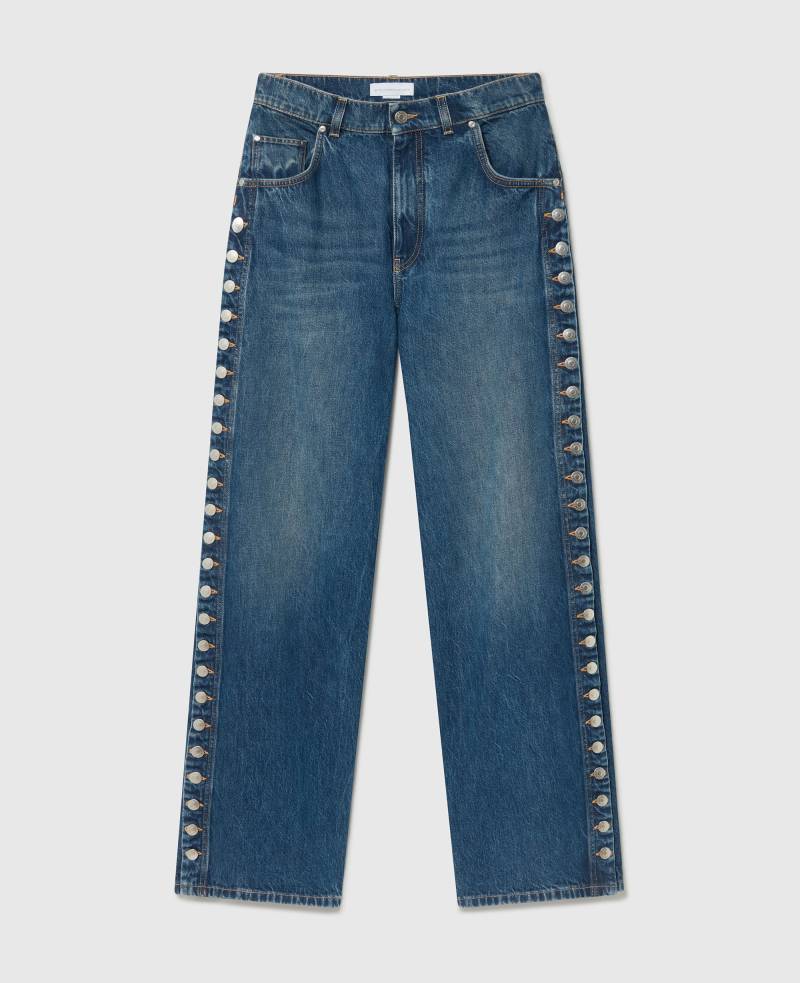 Stella McCartney - Jeans mit geradem Bein und Druckknöpfen, Frau, Dunkelblau, Größe: 24 von Stella McCartney