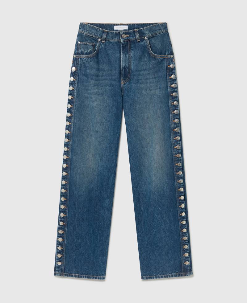 Stella McCartney - Jeans mit geradem Bein und Druckknöpfen, Frau, Dunkelblau, Größe: 26 von Stella McCartney