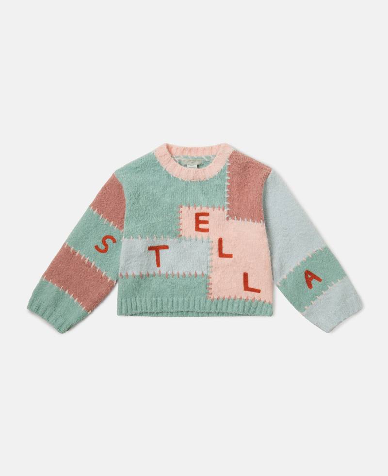 Stella McCartney - Pullover mit Ballonärmeln und Logo-Stickerei, Mehrfarbig, Größe: 8 von Stella McCartney