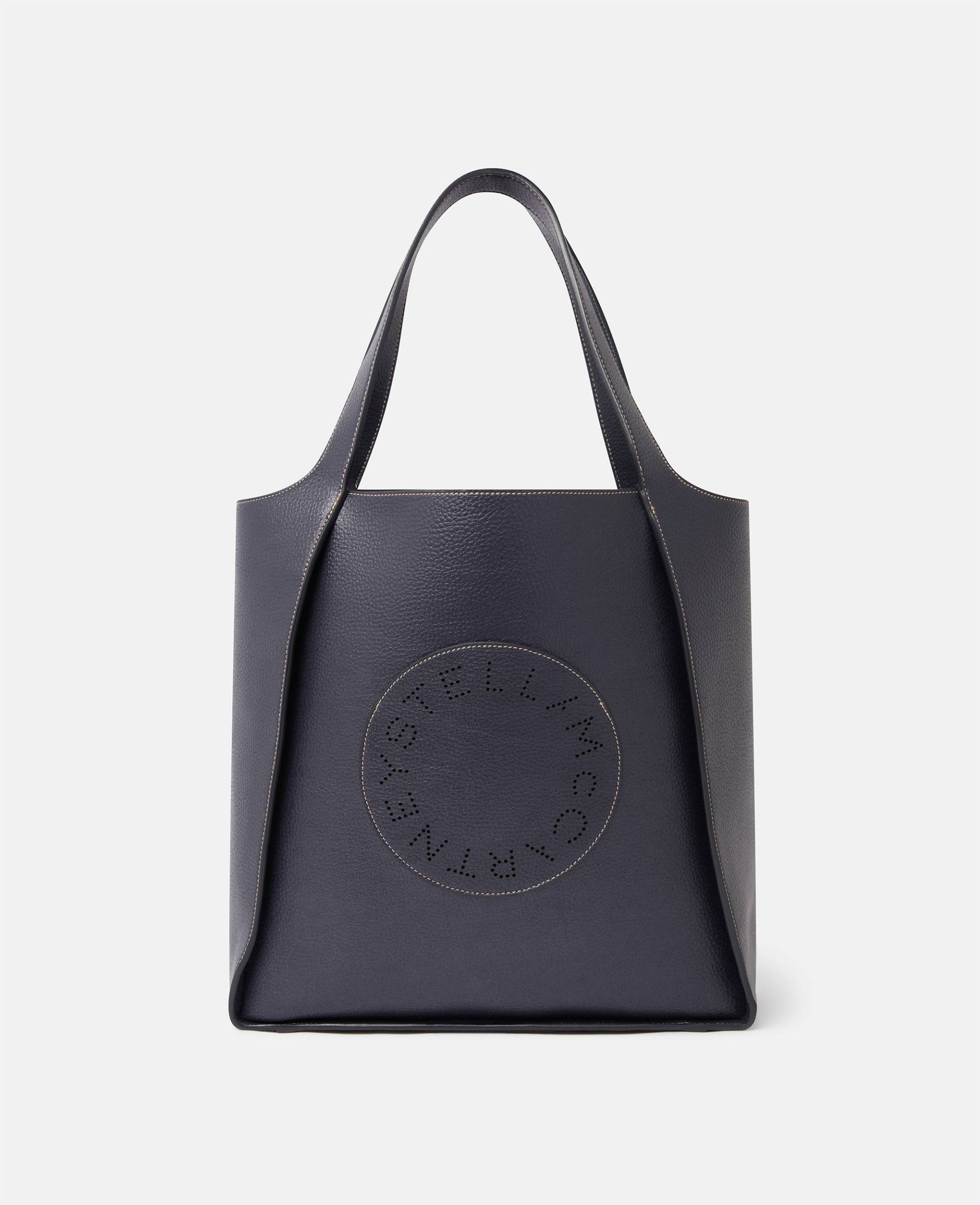 Stella McCartney - Quadratische Logo-Tragetasche, Frau, Indigo Mond von Stella McCartney