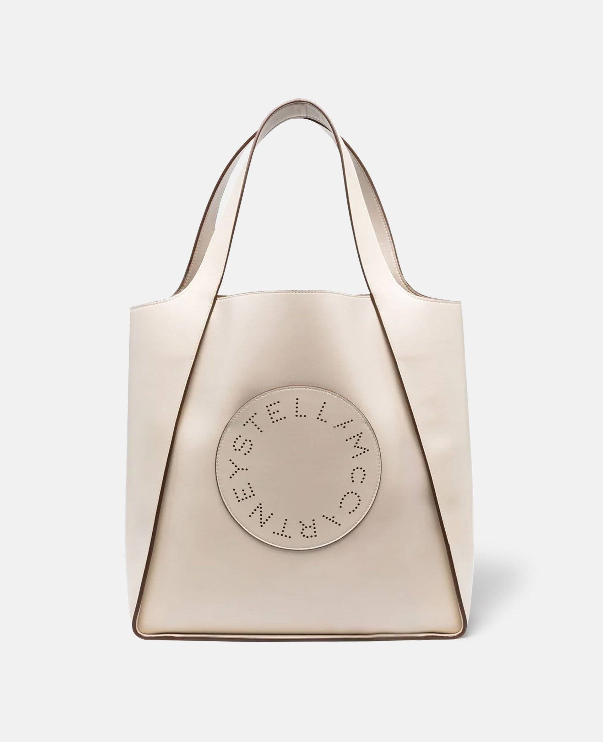 Stella McCartney - Quadratische Tote Bag mit Stella Logo, Frau, Reines Weiß von Stella McCartney