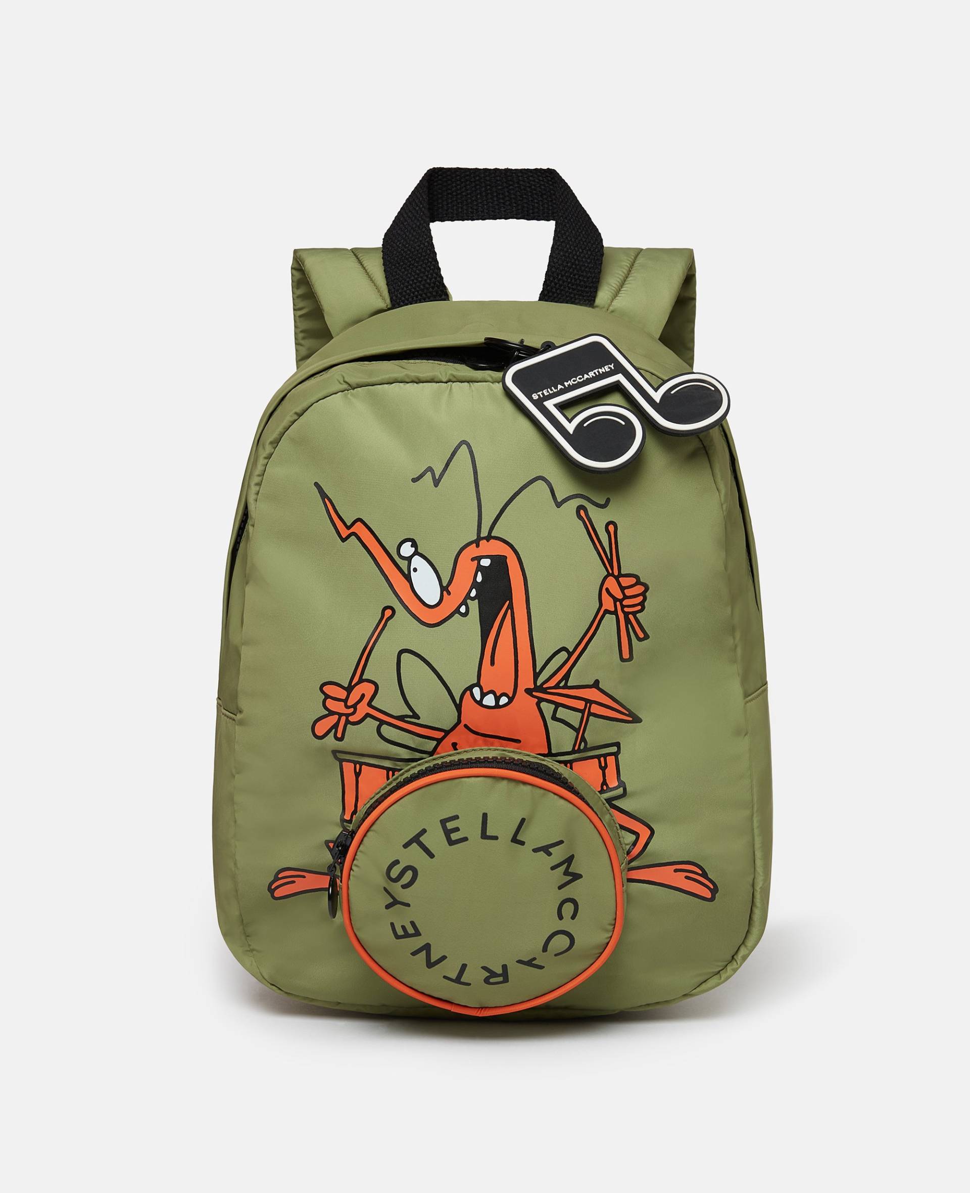 Stella McCartney - Rucksack mit Insekten-Band-Grafik, Frau, Grün von Stella McCartney