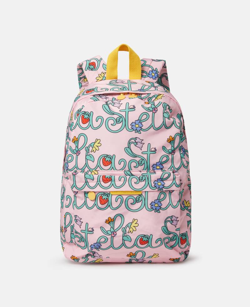 Stella McCartney - Rucksack mit Stella Ranken-Print, Frau, Rosa/Bunt von Stella McCartney