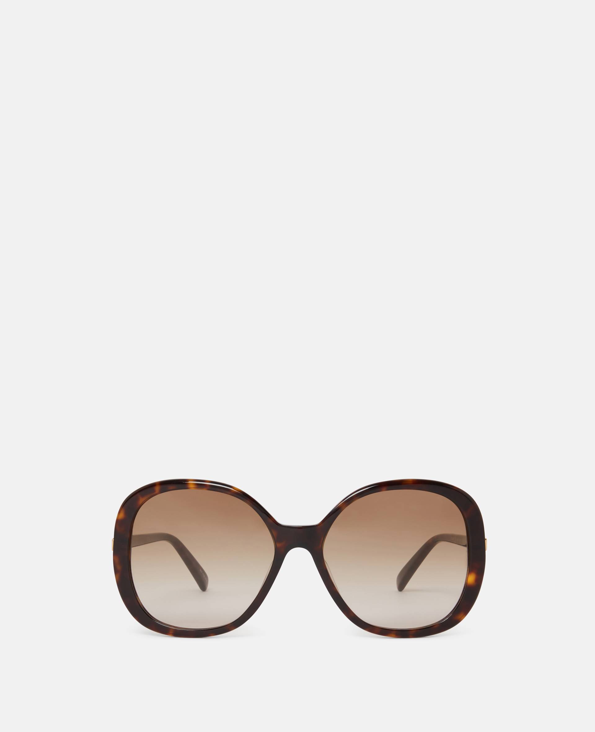 Stella McCartney - Runde Oversize-Sonnenbrille mit Farbverlauf, Frau, Glänzendes dunkles Havanna von Stella McCartney