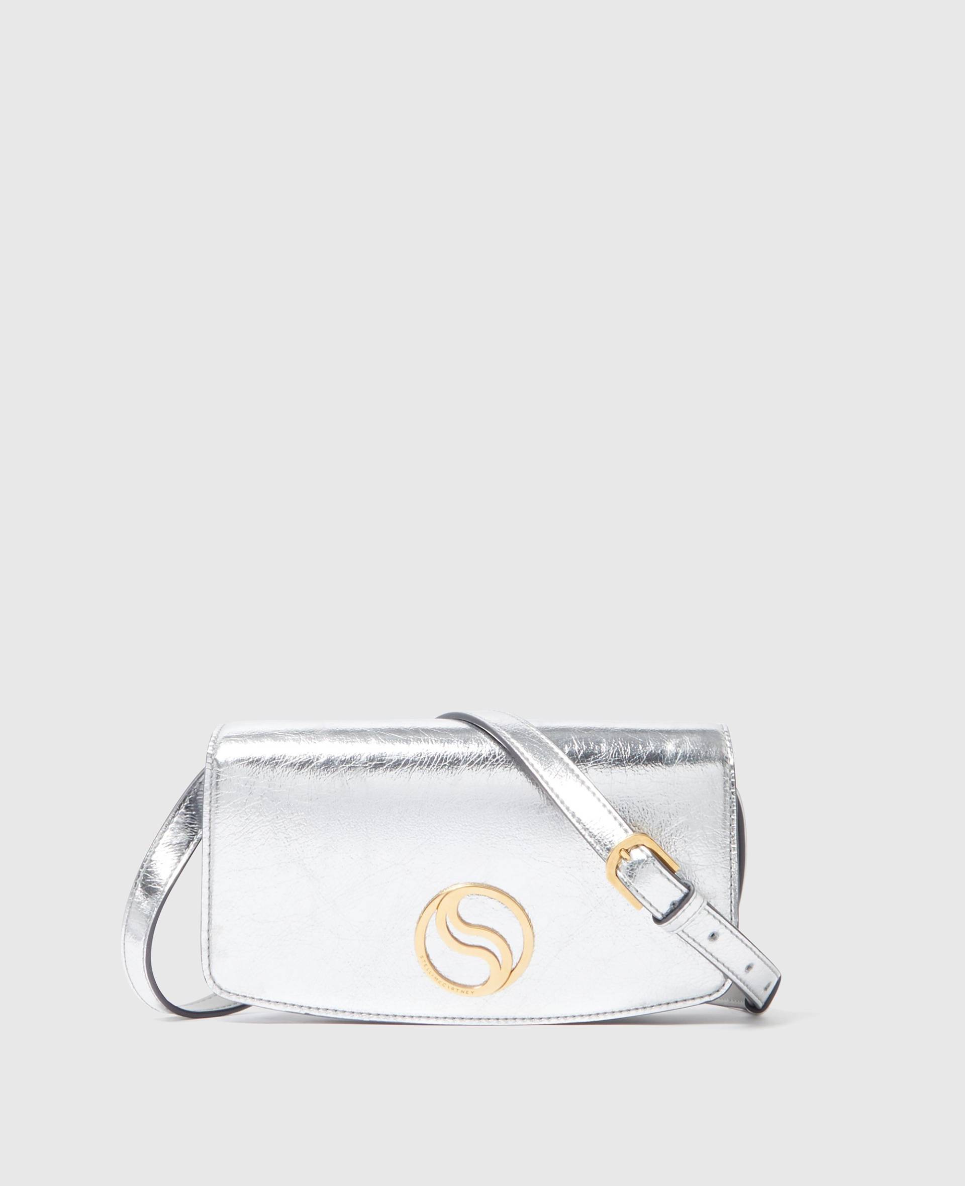 Stella McCartney - S-Wave Metallic-Brieftasche mit Tragekette, Frau, Silver von Stella McCartney