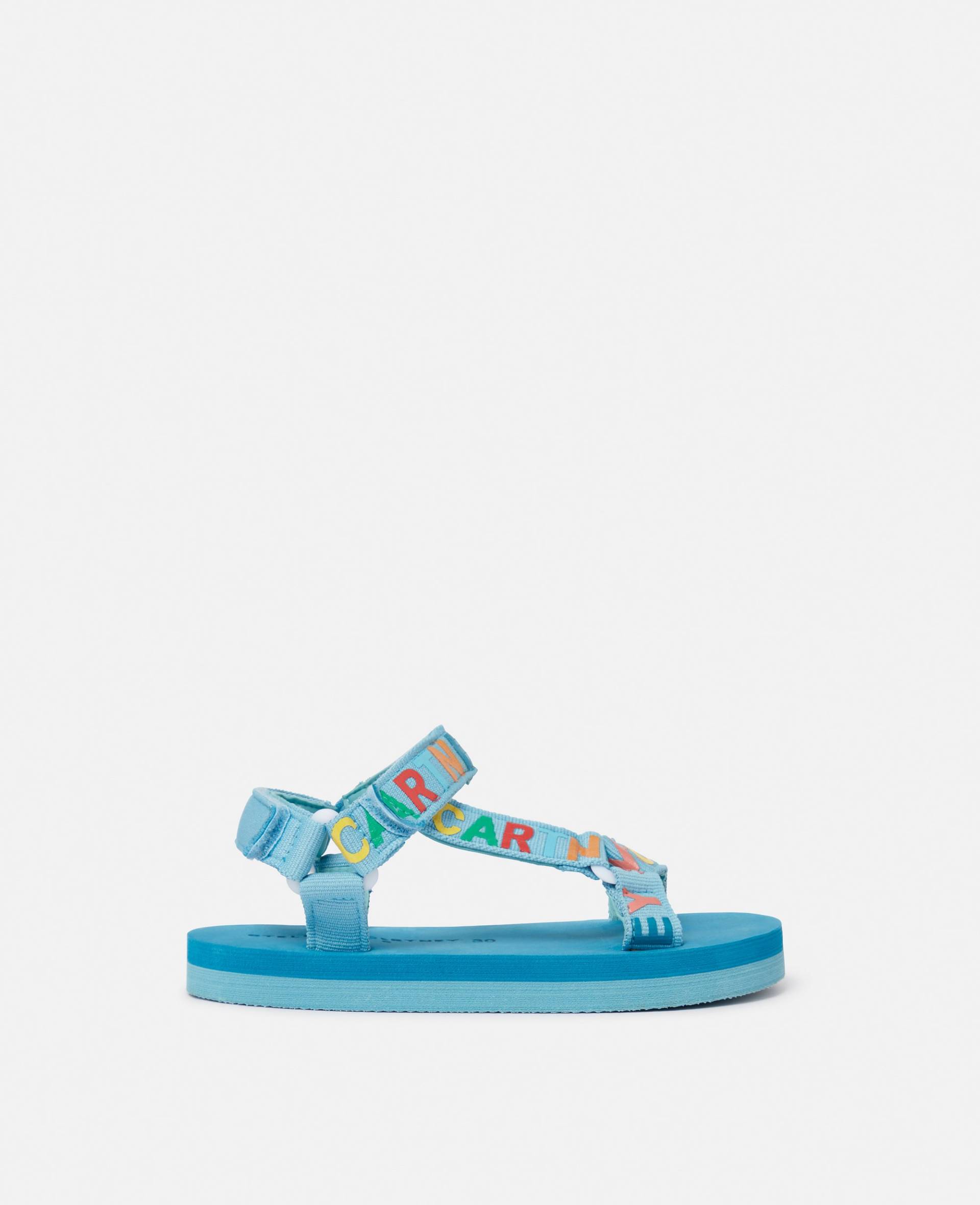 Stella McCartney - Sandalen mit Logo-Tape, Frau, Hellblau, Größe: 29 von Stella McCartney