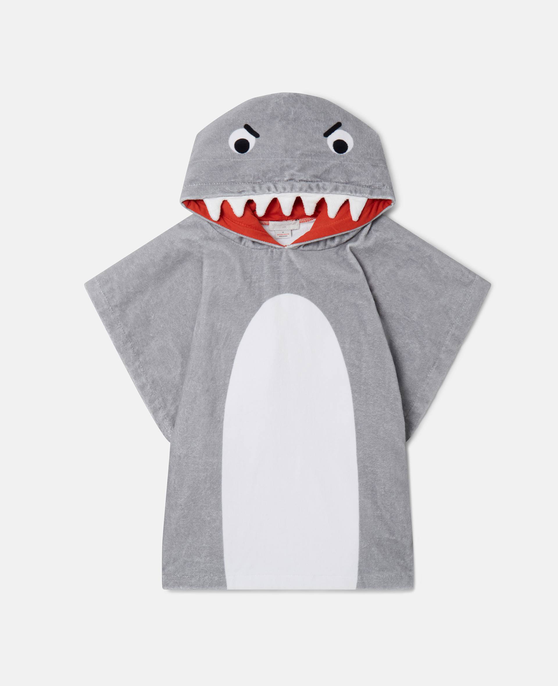 Stella McCartney - Shark Hooded Towel, Frau, Grey, Größe: S von Stella McCartney