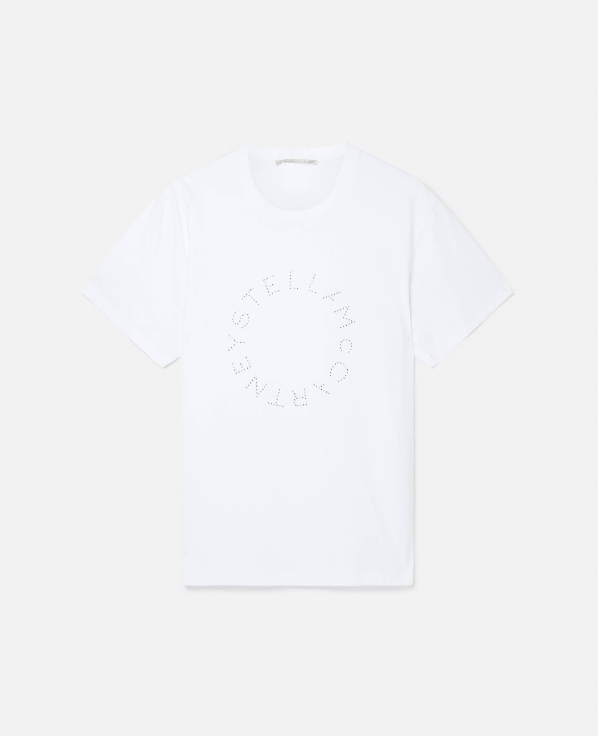 Stella McCartney - Shirt mit Diamant Logo, Frau, Reines Weiß, Größe: L von Stella McCartney