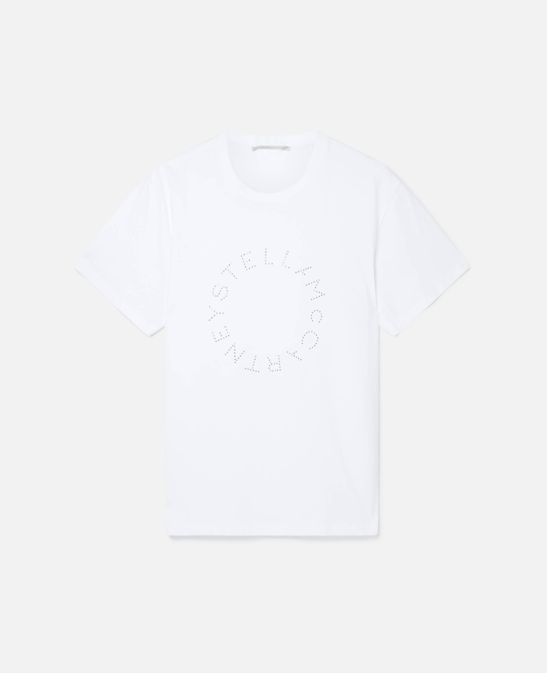 Stella McCartney - Shirt mit Diamant Logo, Frau, Reines Weiß, Größe: XL von Stella McCartney