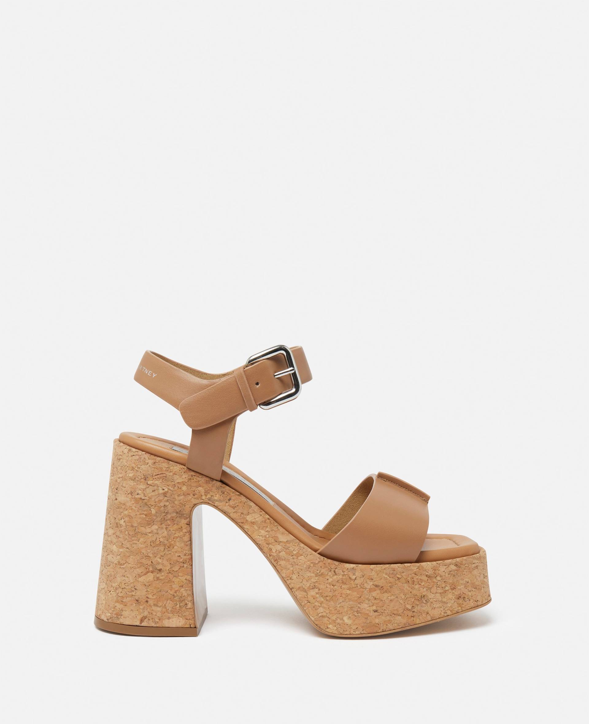 Stella McCartney - Skyla Plateausandalen mit Schnalle, Frau, Hellbraun, Größe: 36 von Stella McCartney