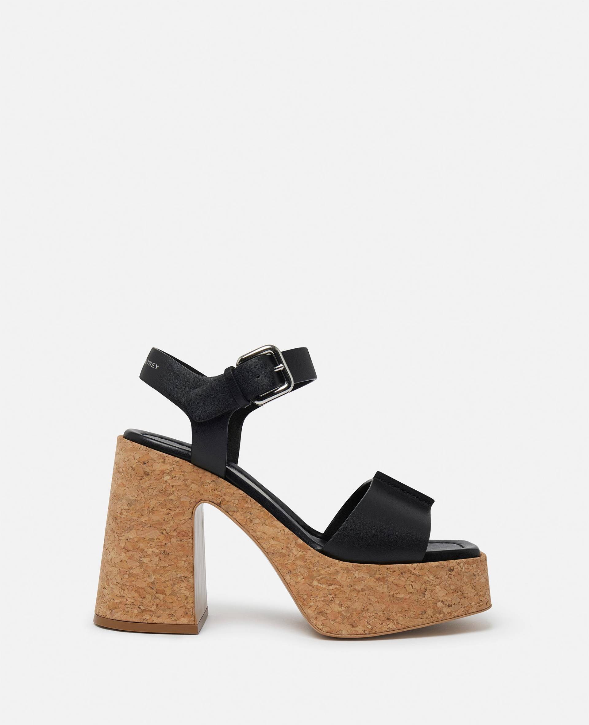 Stella McCartney - Skyla Plateausandalen mit Schnalle, Frau, Schwarz, Größe: 37h von Stella McCartney