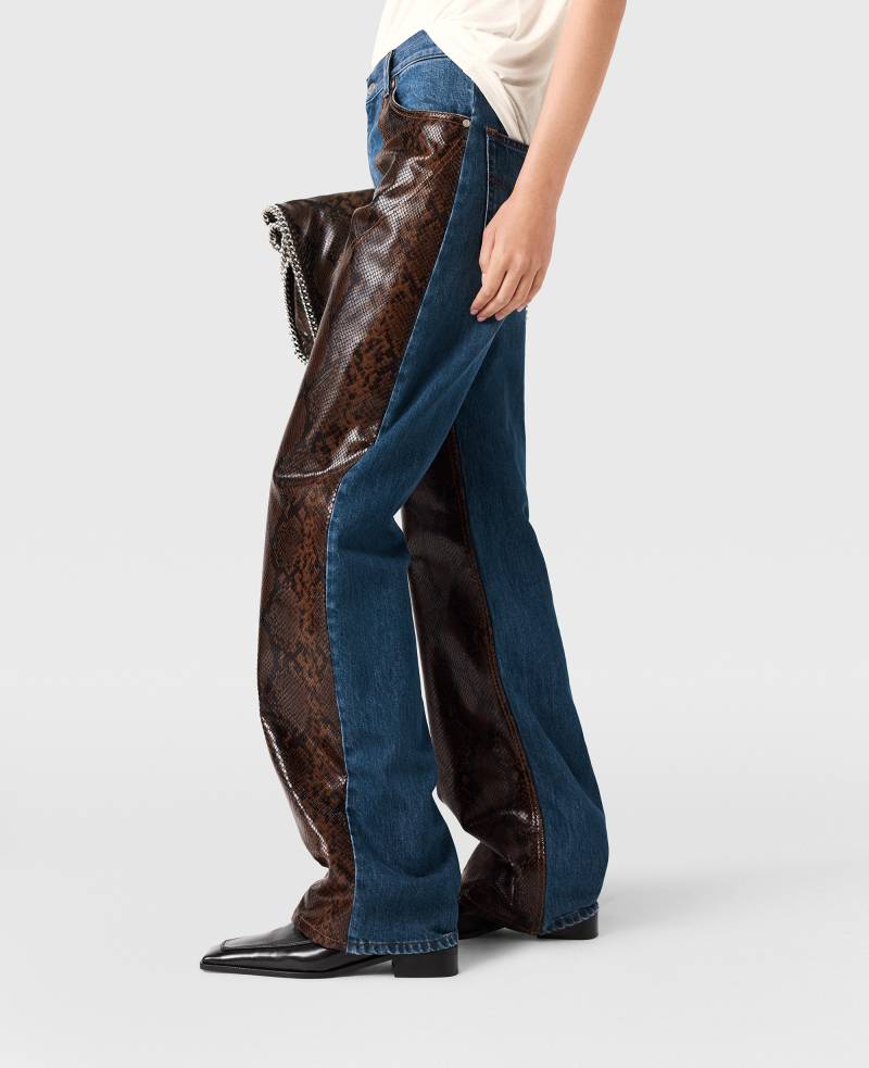 Stella McCartney - Chaps Jeans mit Schlangen-Einsätzen, Frau, Dunkelblau, Größe: 26 von Stella McCartney