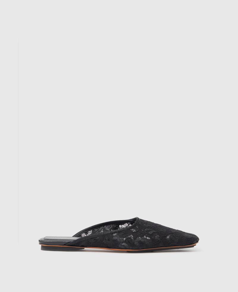 Stella McCartney - Pantoletten aus Spitze mit eckiger Zehenpartie und offener Ferse, Frau, Schwarz, Größe: 37 von Stella McCartney