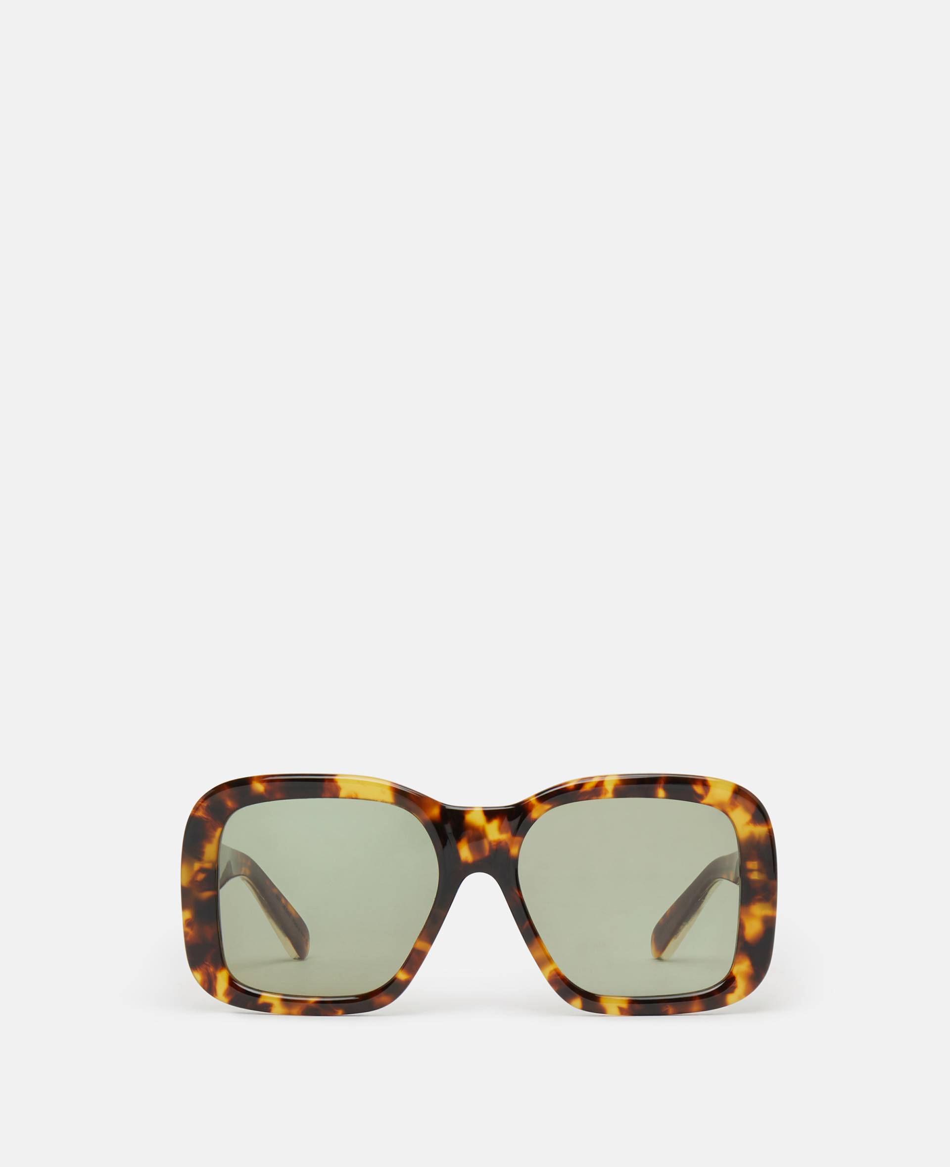 Stella McCartney - Quadratische Oversize-Sonnenbrille, Frau, Glänzendes Havanna von Stella McCartney