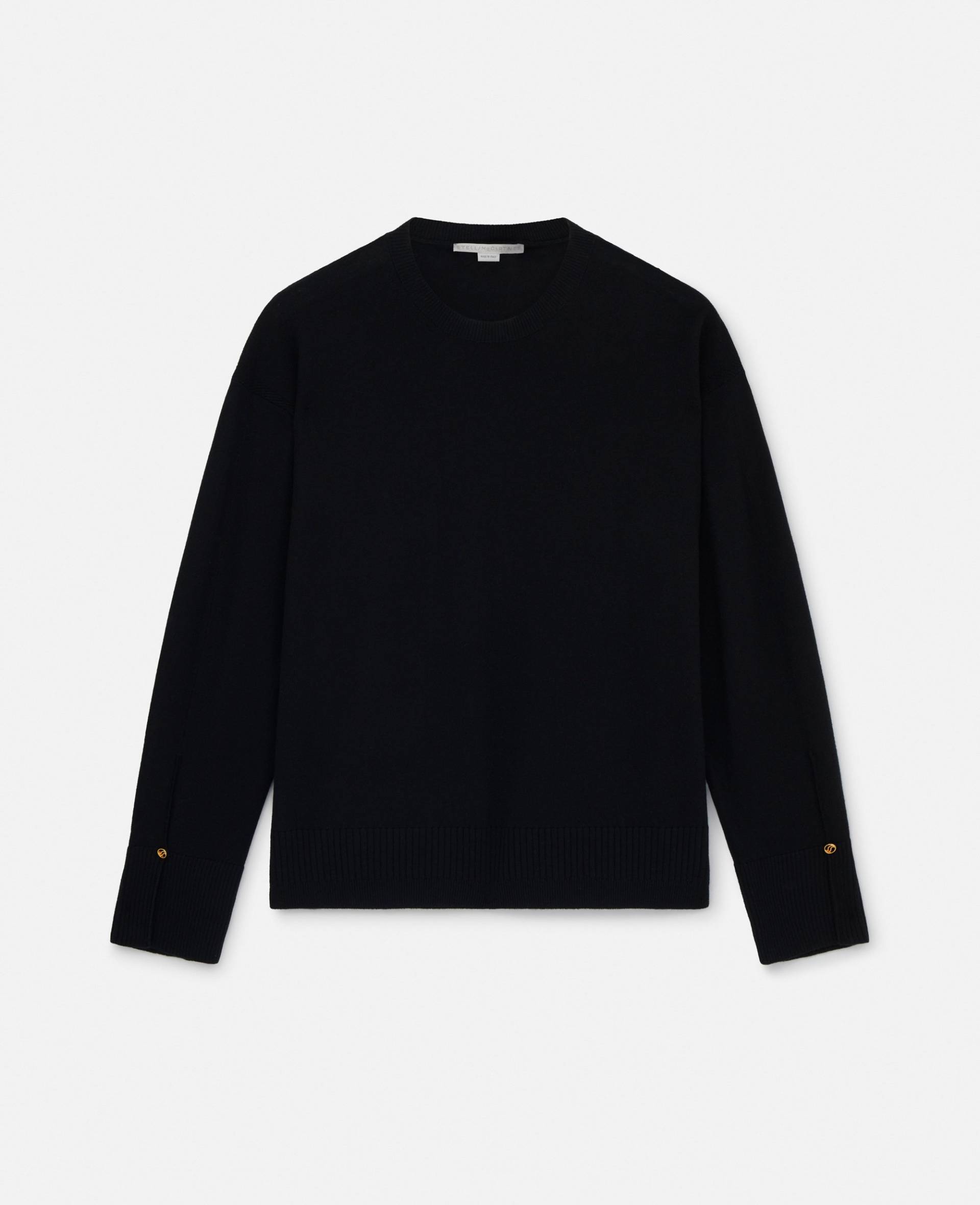 Stella McCartney - Stella Iconics Pullover mit geschlitzten Manschetten, Frau, Schwarz, Größe: L von Stella McCartney