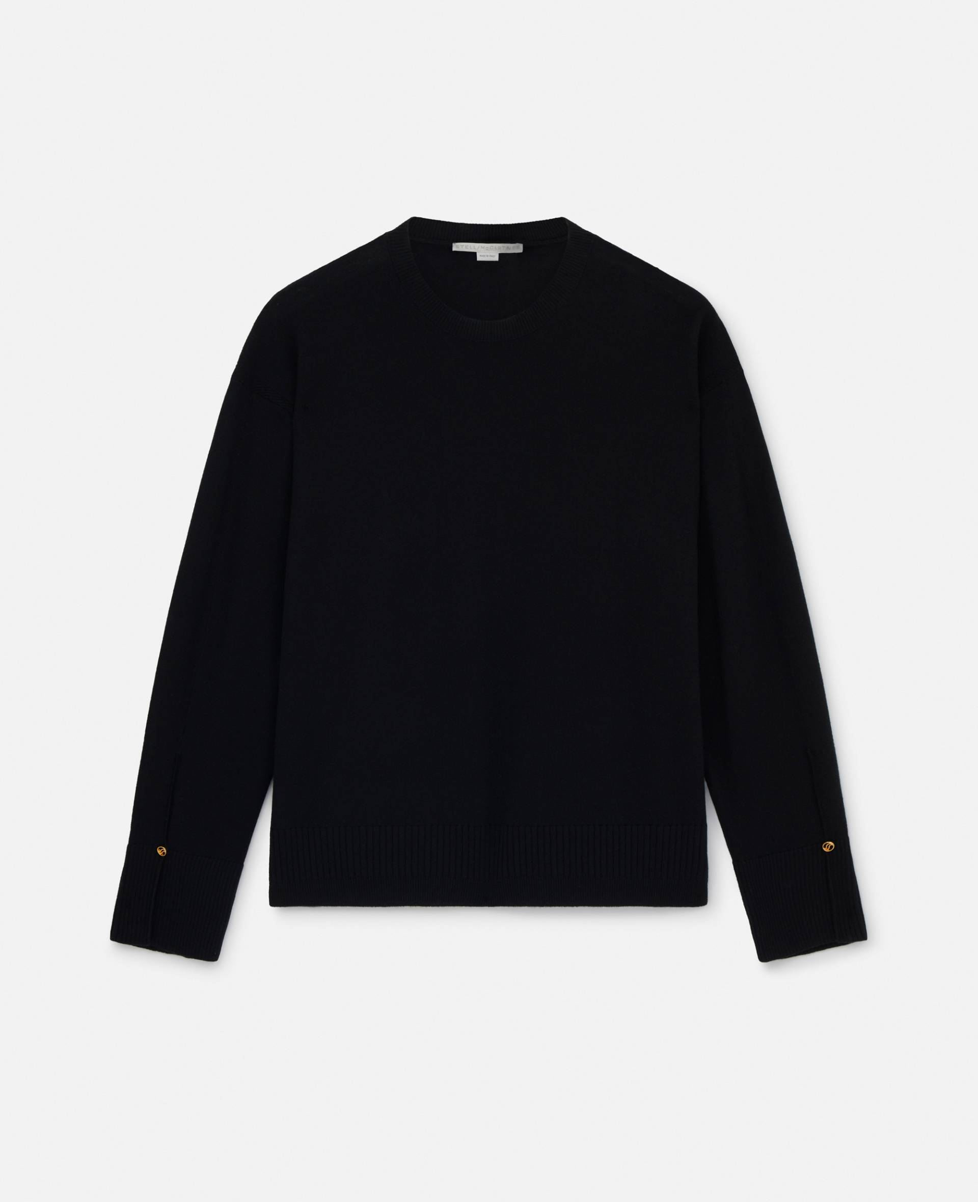 Stella McCartney - Stella Iconics Pullover mit geschlitzten Manschetten, Frau, Schwarz, Größe: M von Stella McCartney