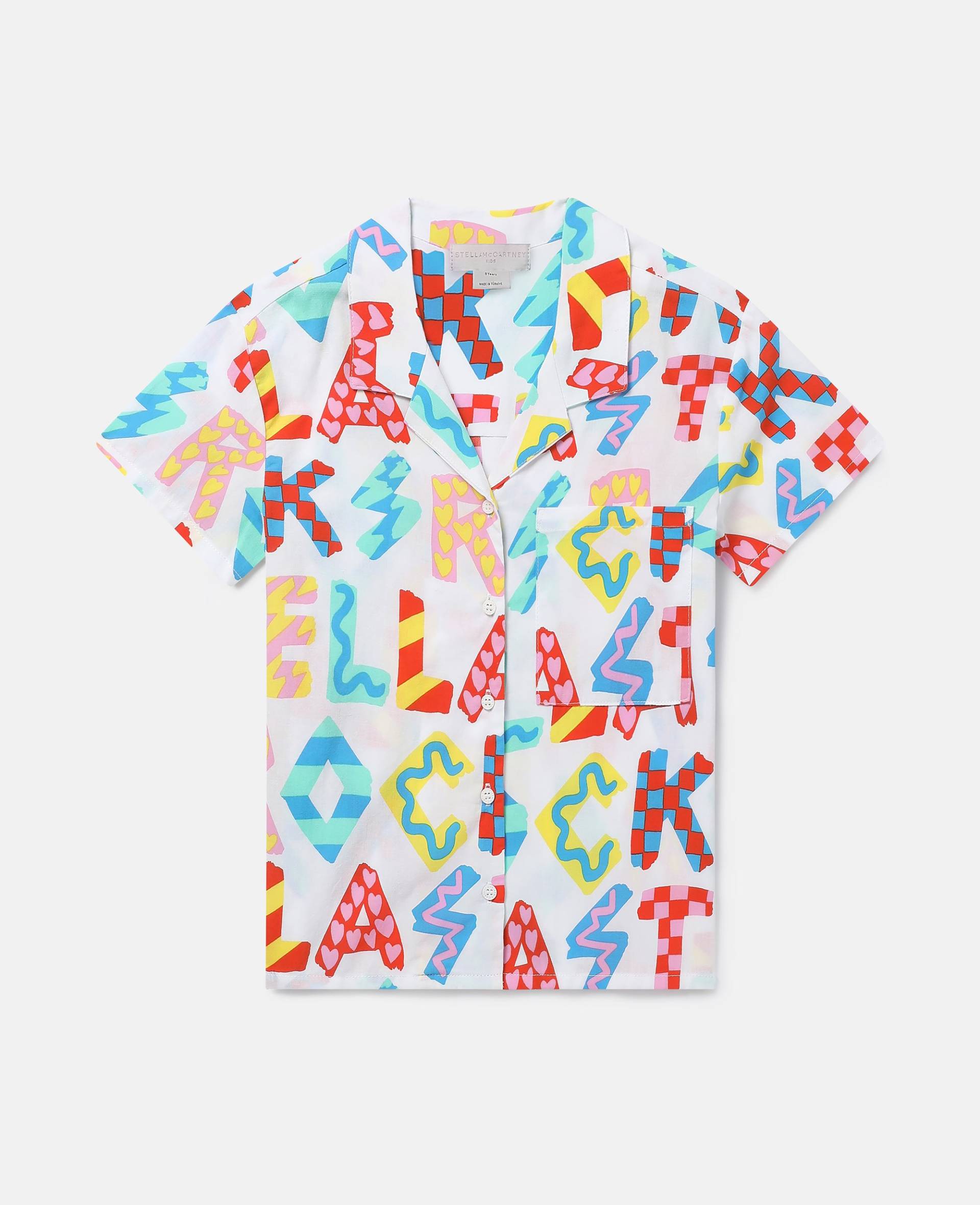 Stella McCartney - Stella Rocks Short Sleeve Shirt, Frau, White Multicolour, Größe: 5 von Stella McCartney