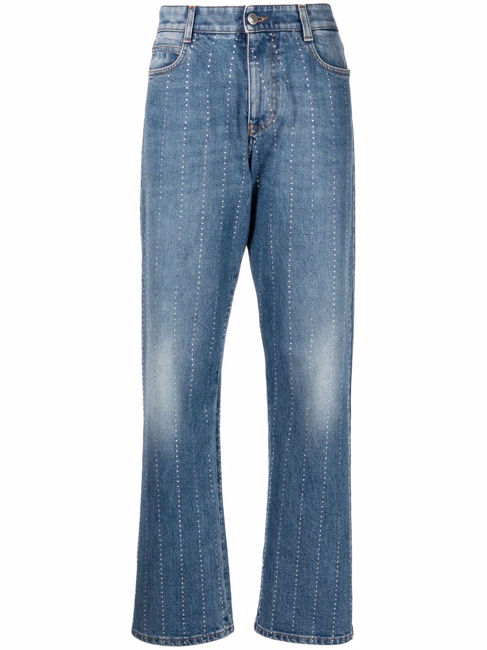 Stella McCartney Straight-Leg-Jeans mit Strass - Blau von Stella McCartney