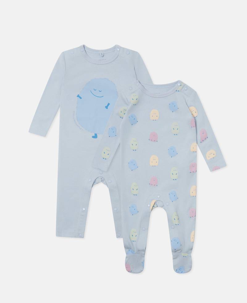 Stella McCartney - Strampler-Set mit Monster-Print, Himmelblau, Größe: 6m von Stella McCartney