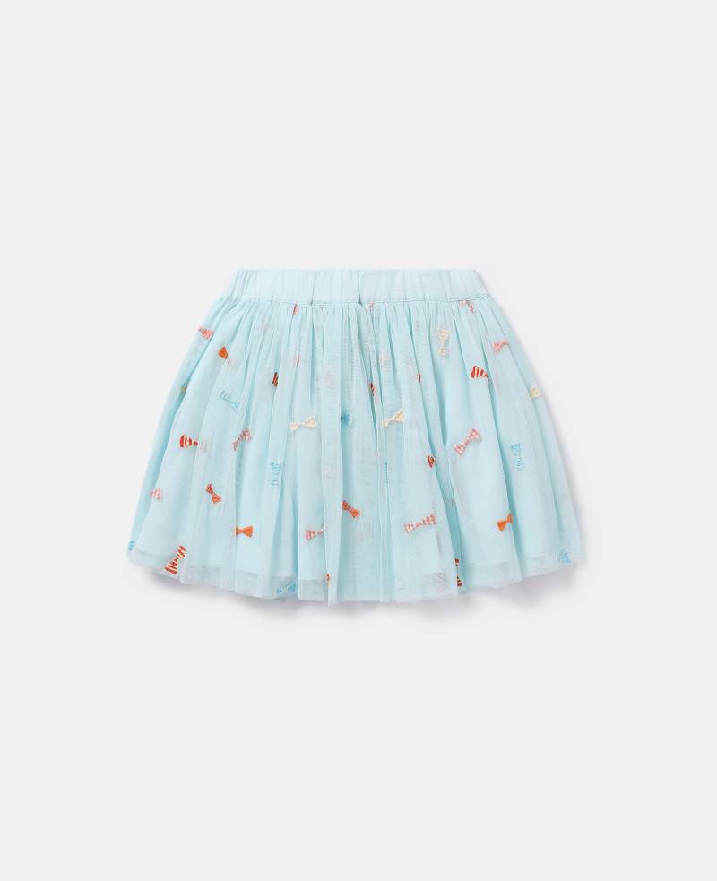 Stella McCartney - Striped Bow Embroidery Tutu Skirt, Frau, Blue, Größe: 12 von Stella McCartney