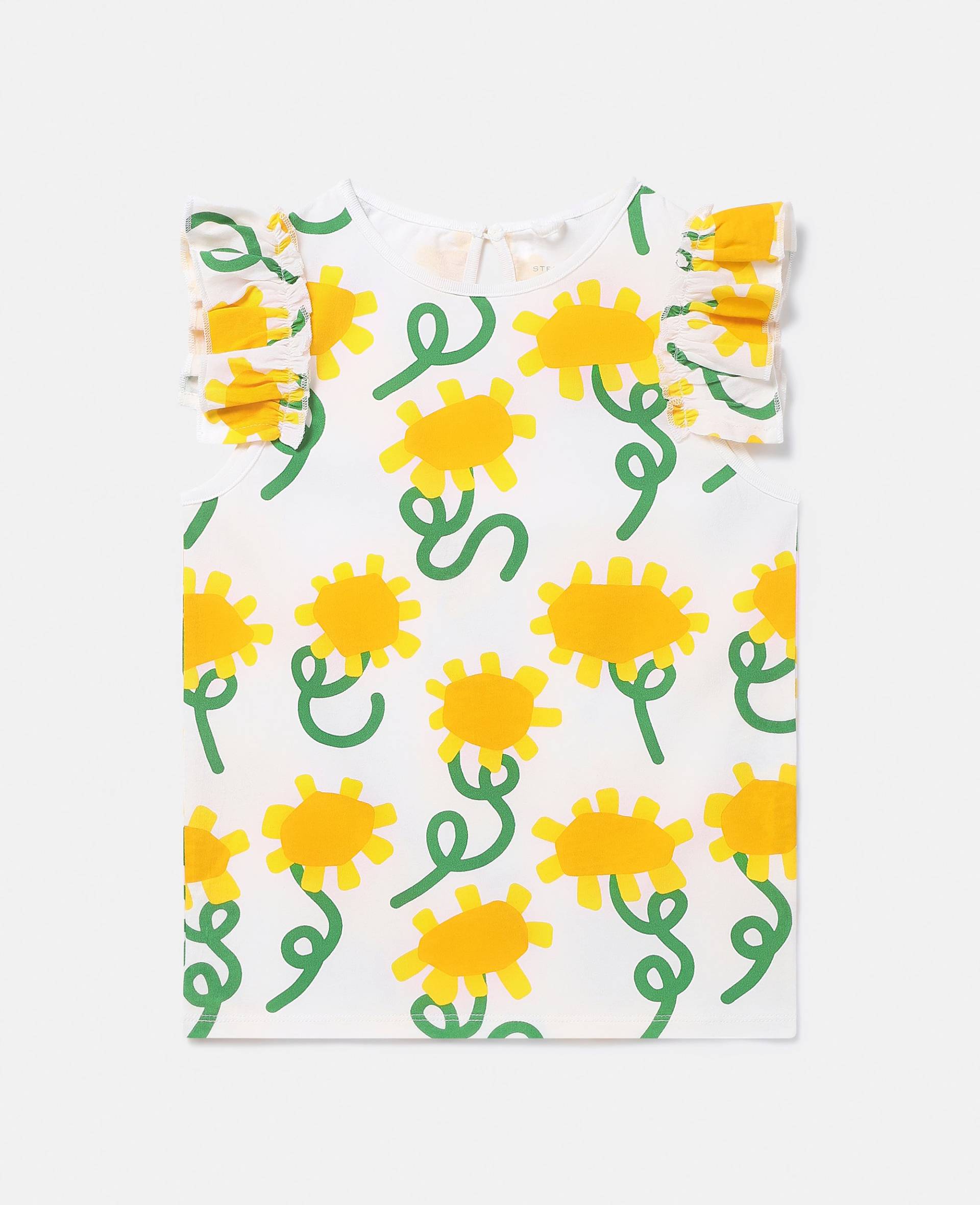 Stella McCartney - Sunflower Print Sleeveless Top, Frau, Ivory Multicolour, Größe: 10 von Stella McCartney