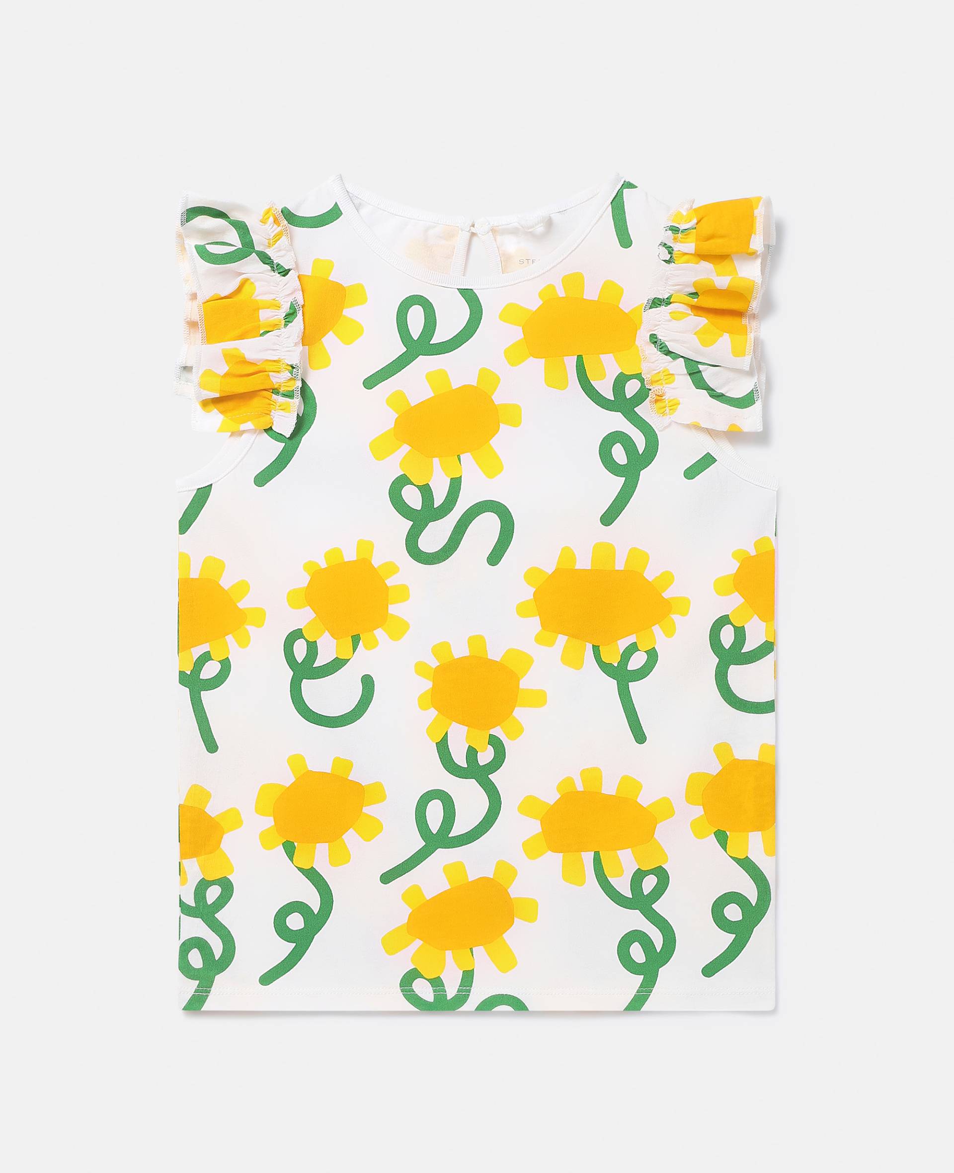 Stella McCartney - Sunflower Print Sleeveless Top, Frau, Ivory Multicolour, Größe: 12 von Stella McCartney