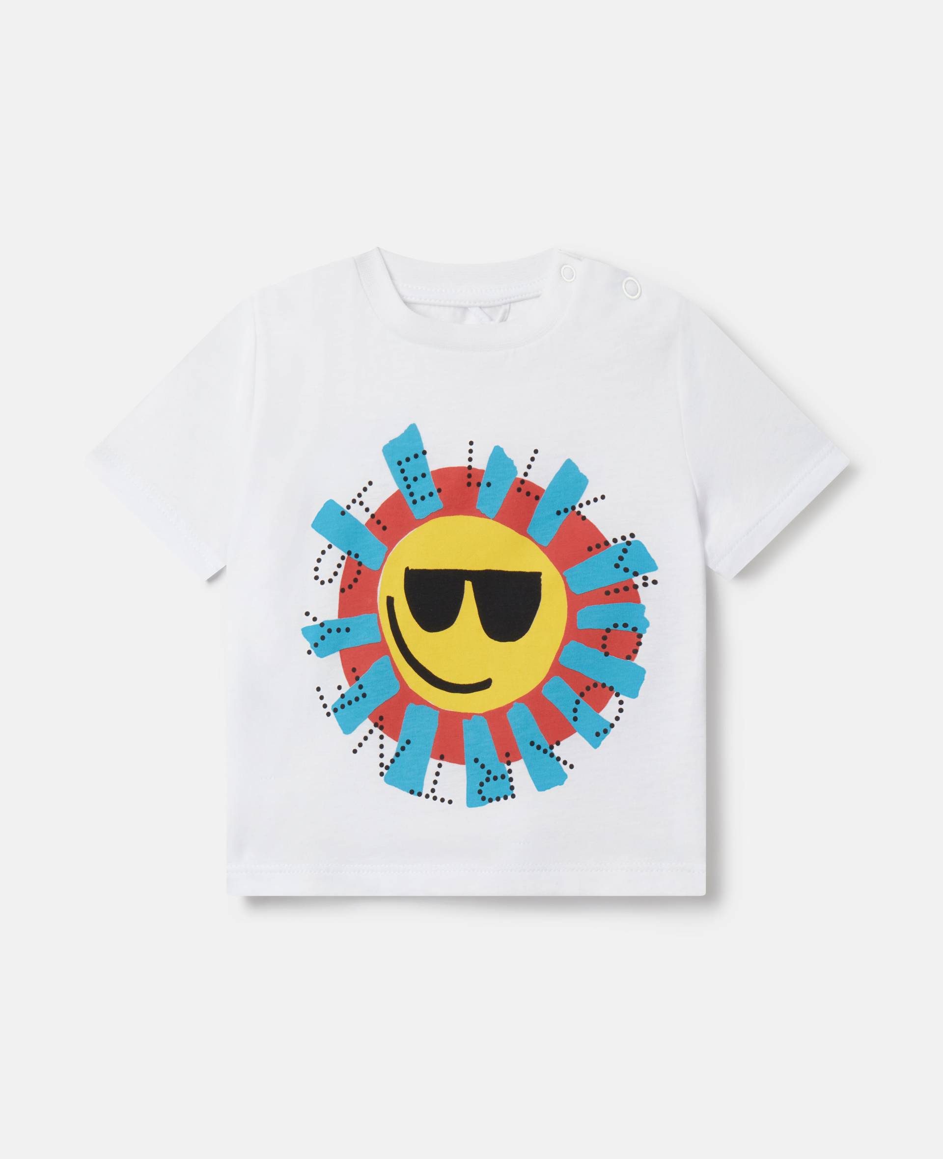 Stella McCartney - Sunshine Face T-Shirt, Frau, White, Größe: 12m von Stella McCartney