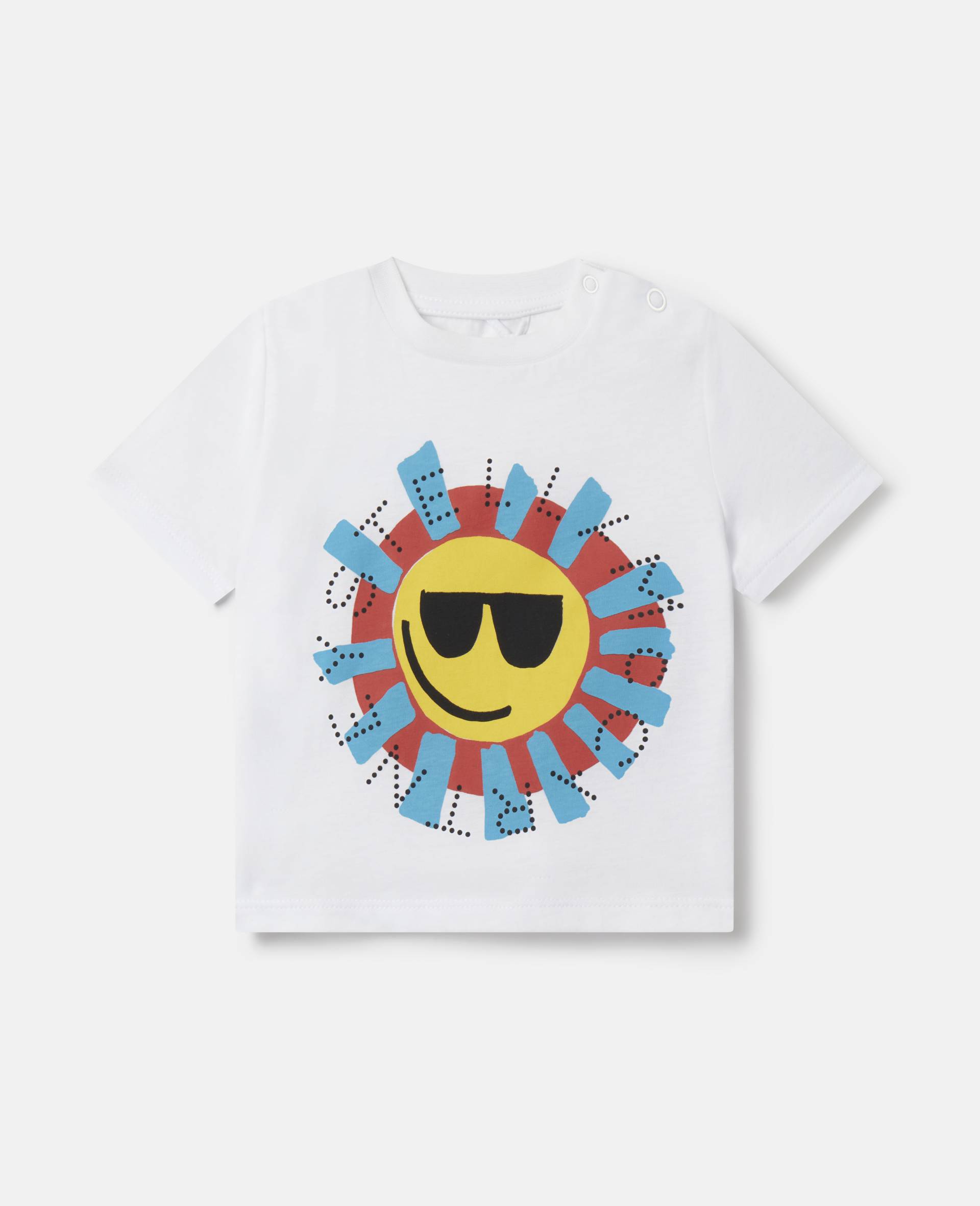 Stella McCartney - Sunshine Face T-Shirt, Frau, White, Größe: 36m von Stella McCartney