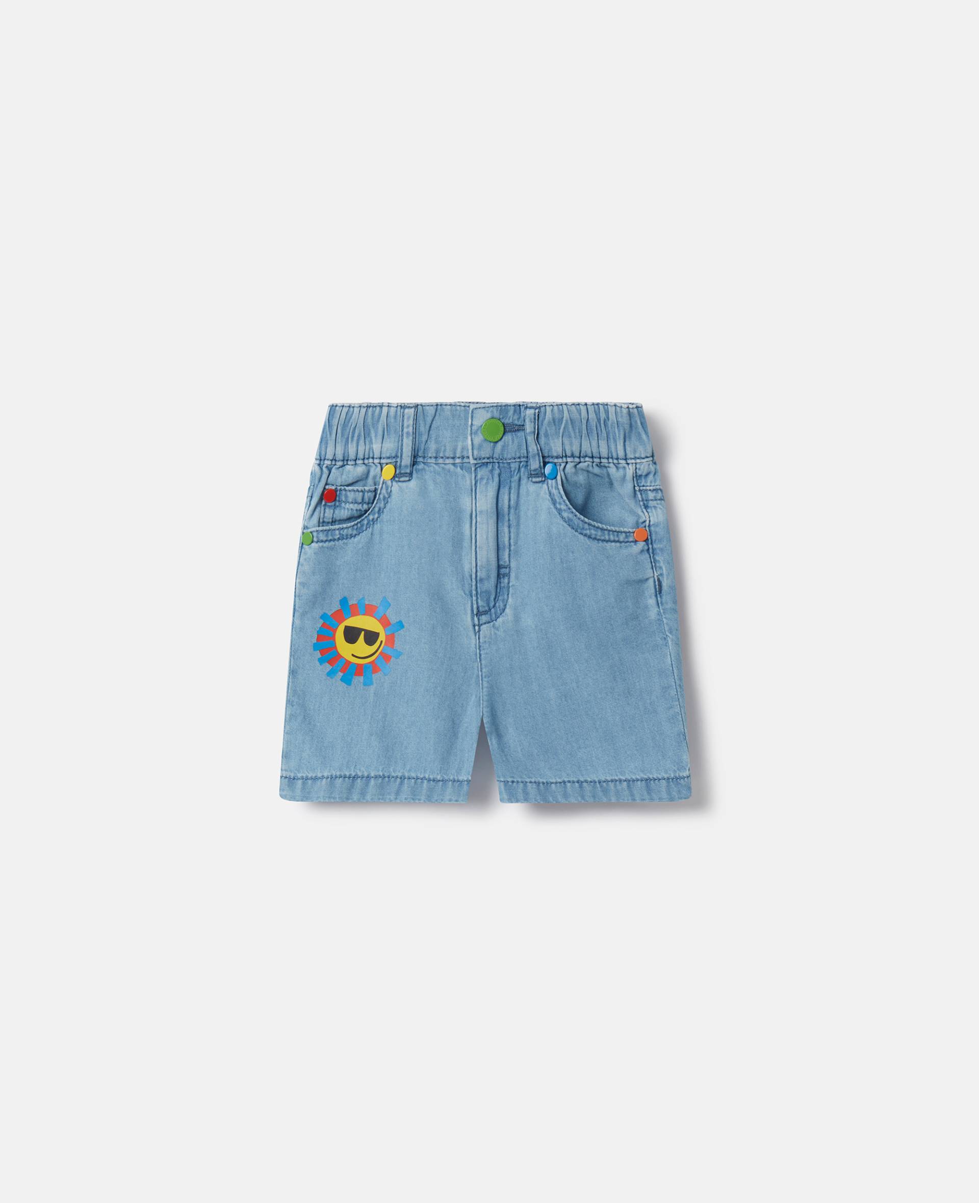 Stella McCartney - Sunshine Print Denim Shorts, Frau, Blue, Größe: 12m von Stella McCartney