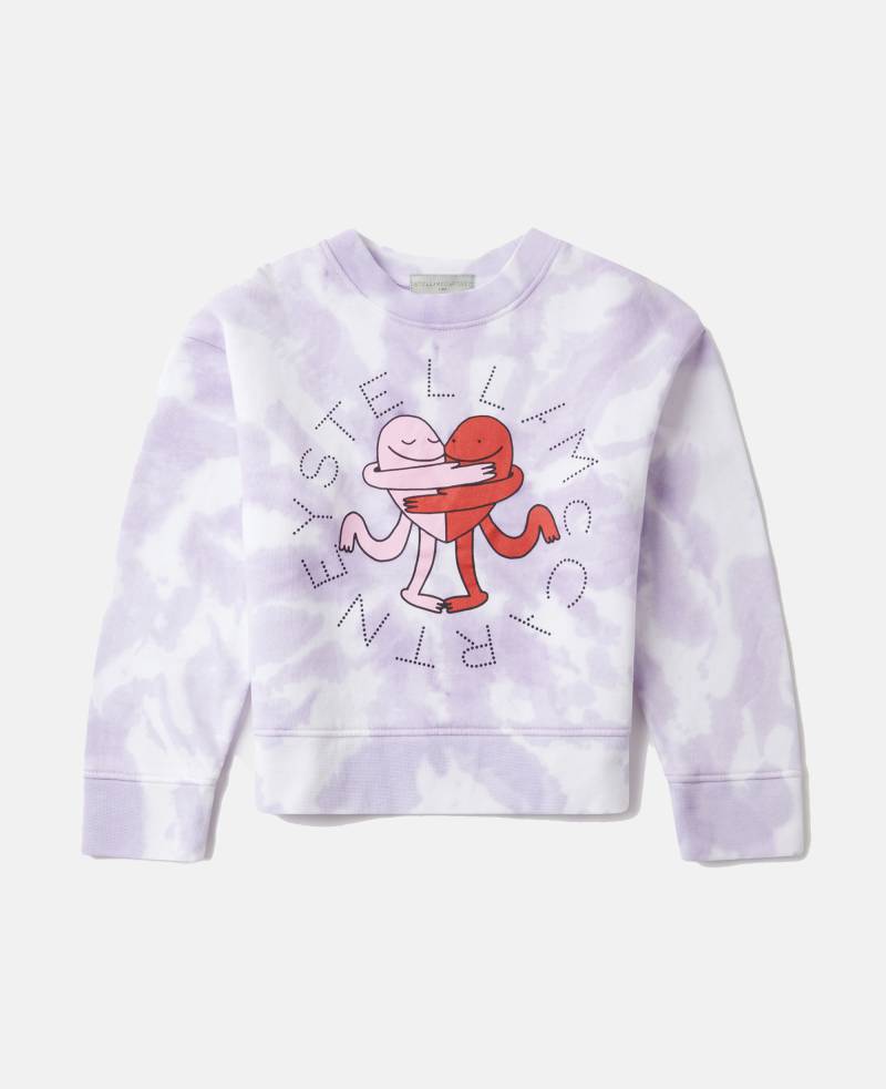 Stella McCartney - Sweatshirt in Batik-Optik mit Earth Friends Grafik und Rundhalsausschnitt, Mehrfarbig, Größe: 2 von Stella McCartney