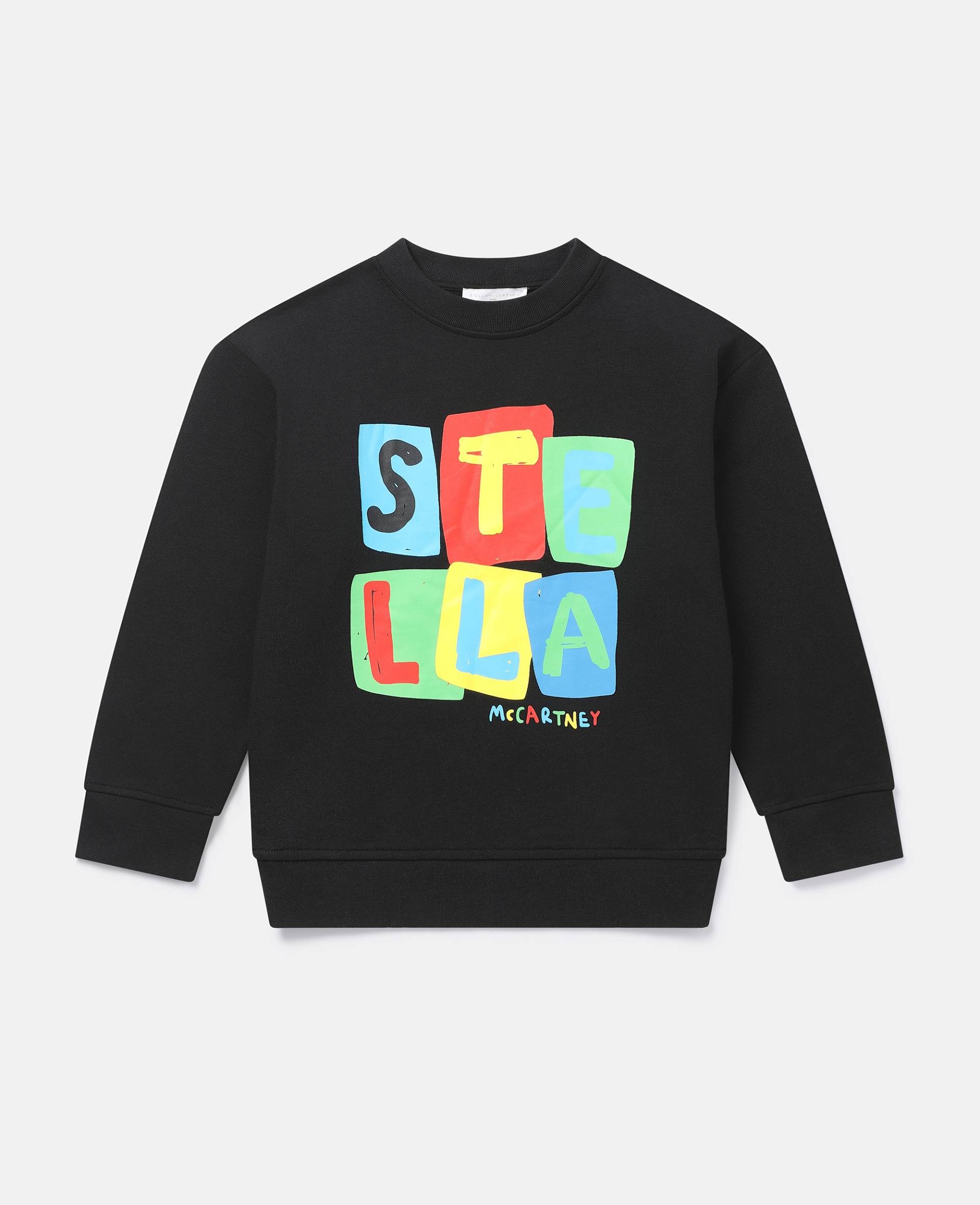 Stella McCartney - Sweatshirt mit Buchstabenblocks als Print, Frau, Schwarz, Größe: 4 von Stella McCartney