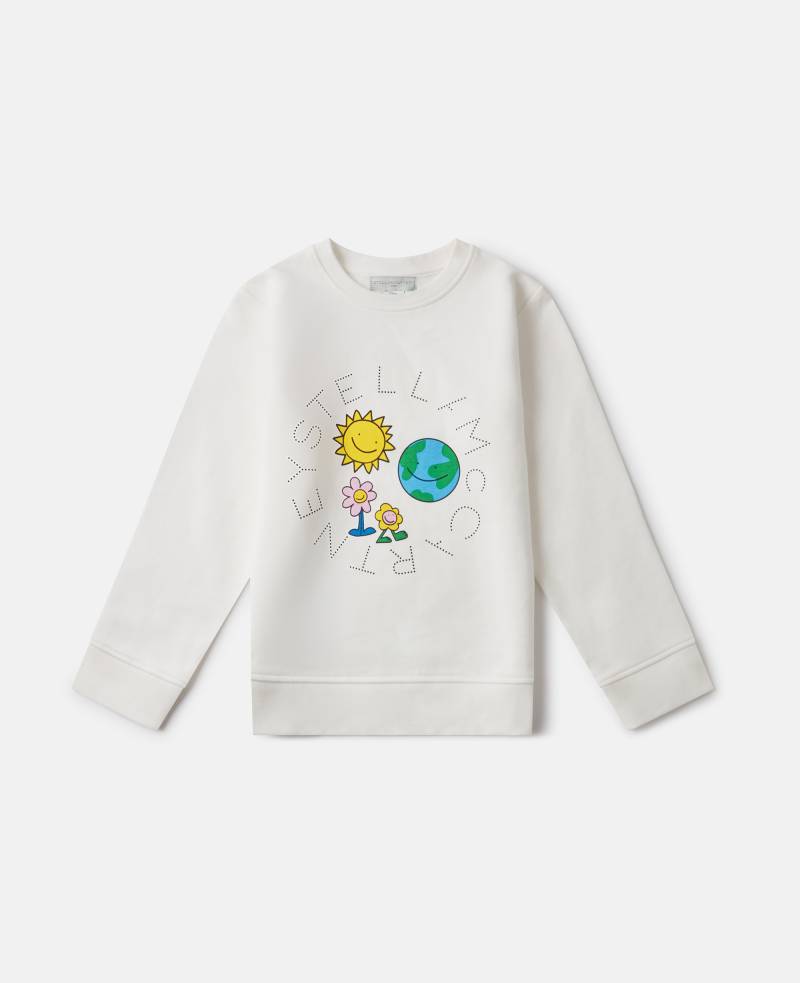 Stella McCartney - Sweatshirt mit Earth Friends Print und Rundhalsausschnitt, Elfenbein, Größe: 14 von Stella McCartney
