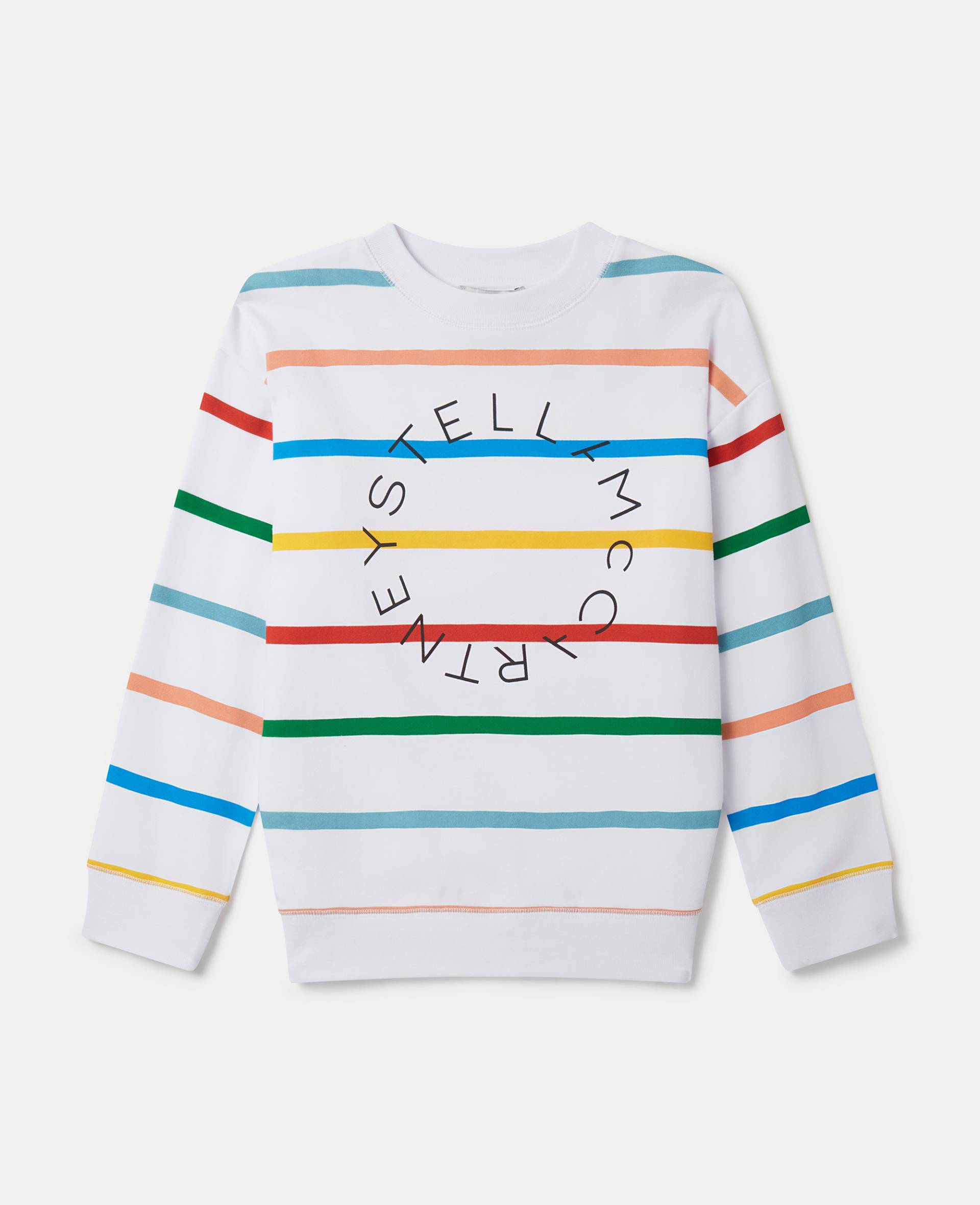 Stella McCartney - Sweatshirt mit Logo und Streifen, Frau, Weiß Bunt, Größe: 5 von Stella McCartney