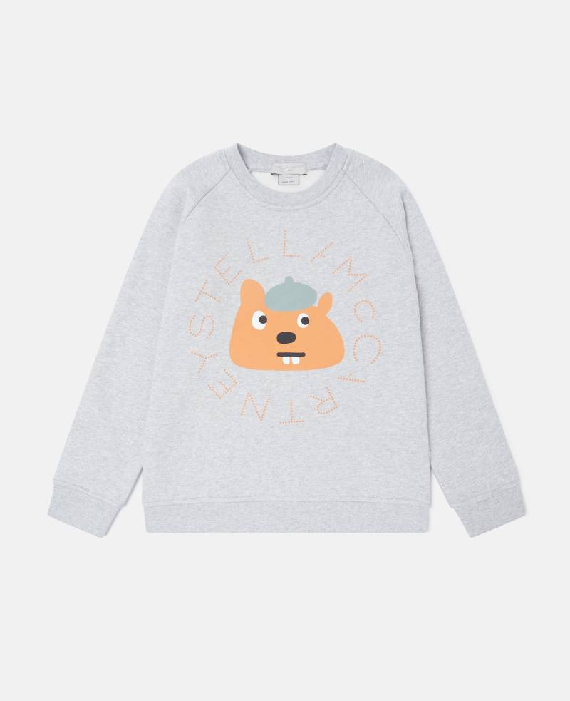 Stella McCartney - Sweatshirt mit Rundhalsausschnitt und Eichhörnchen-Grafik, Grau, Größe: 2 von Stella McCartney