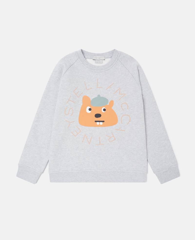Stella McCartney - Sweatshirt mit Rundhalsausschnitt und Eichhörnchen-Grafik, Grau, Größe: 3 von Stella McCartney