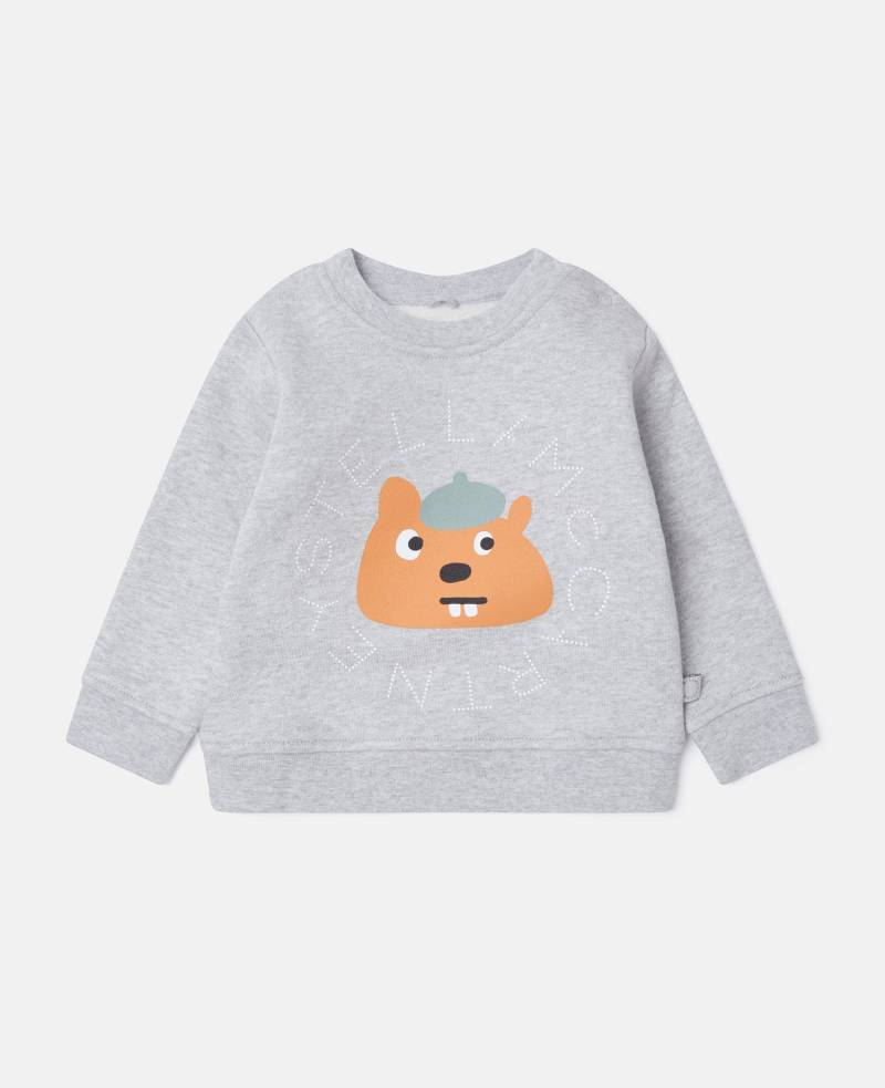Stella McCartney - Sweatshirt mit Rundhalsausschnitt und Eichhörnchen-Grafik, Grau, Größe: 6m von Stella McCartney