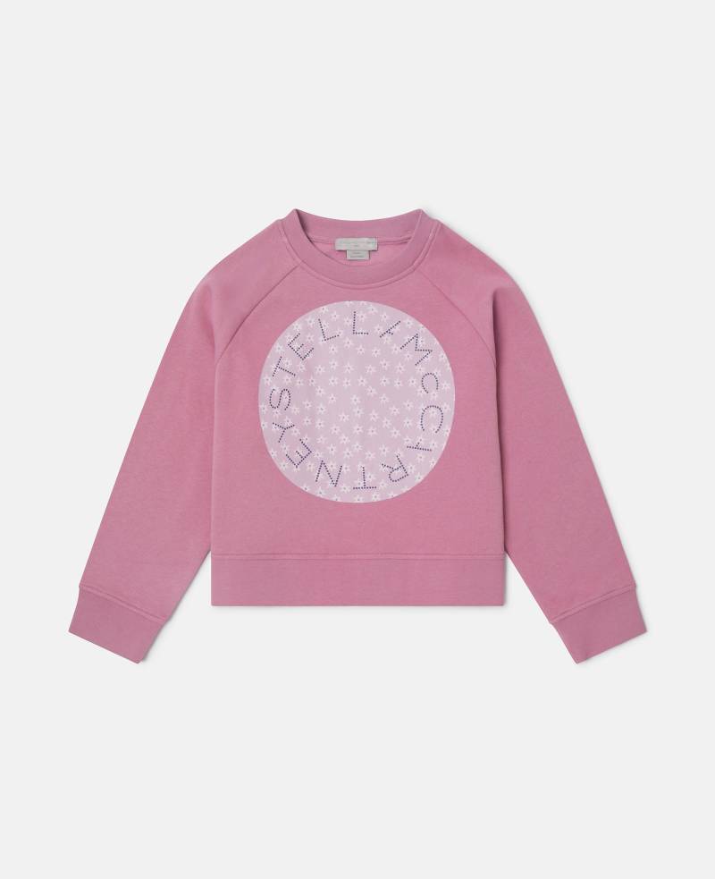Stella McCartney - Sweatshirt mit Rundhalsausschnitt und Logo-Grafik, Vintage-Rosa, Größe: 2 von Stella McCartney