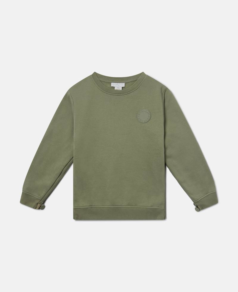 Stella McCartney - Sweatshirt mit Rundhalsausschnitt und Logo-Medaillon, Grün, Größe: 4 von Stella McCartney