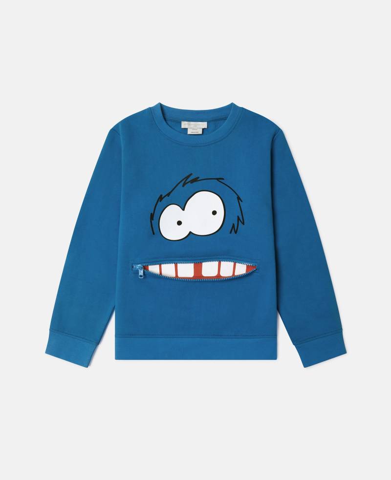 Stella McCartney - Sweatshirt mit Rundhalsausschnitt und Monster-Grafik, Azurblau, Größe: 8 von Stella McCartney