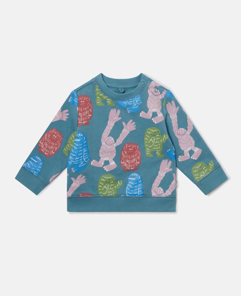 Stella McCartney - Sweatshirt mit Rundhalsausschnitt und Monster-Print, Azurblau/Mehrfarbig, Größe: 24m von Stella McCartney