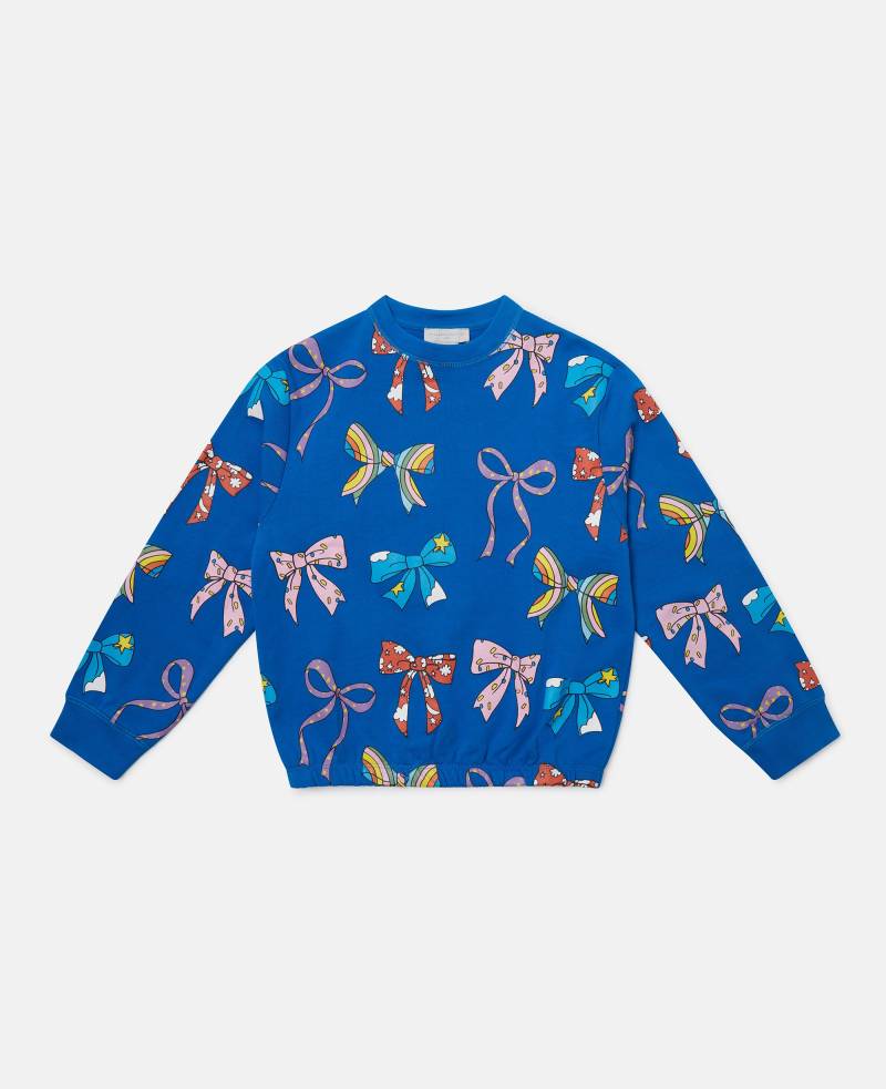 Stella McCartney - Sweatshirt mit Rundhalsausschnitt und Schleifen-Print, Blau/Mehrfarbig, Größe: 4 von Stella McCartney