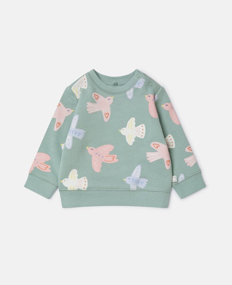 Stella McCartney - Sweatshirt mit Rundhalsausschnitt und Tauben-Print, Grau/Mehrfarbig, Größe: 9m von Stella McCartney