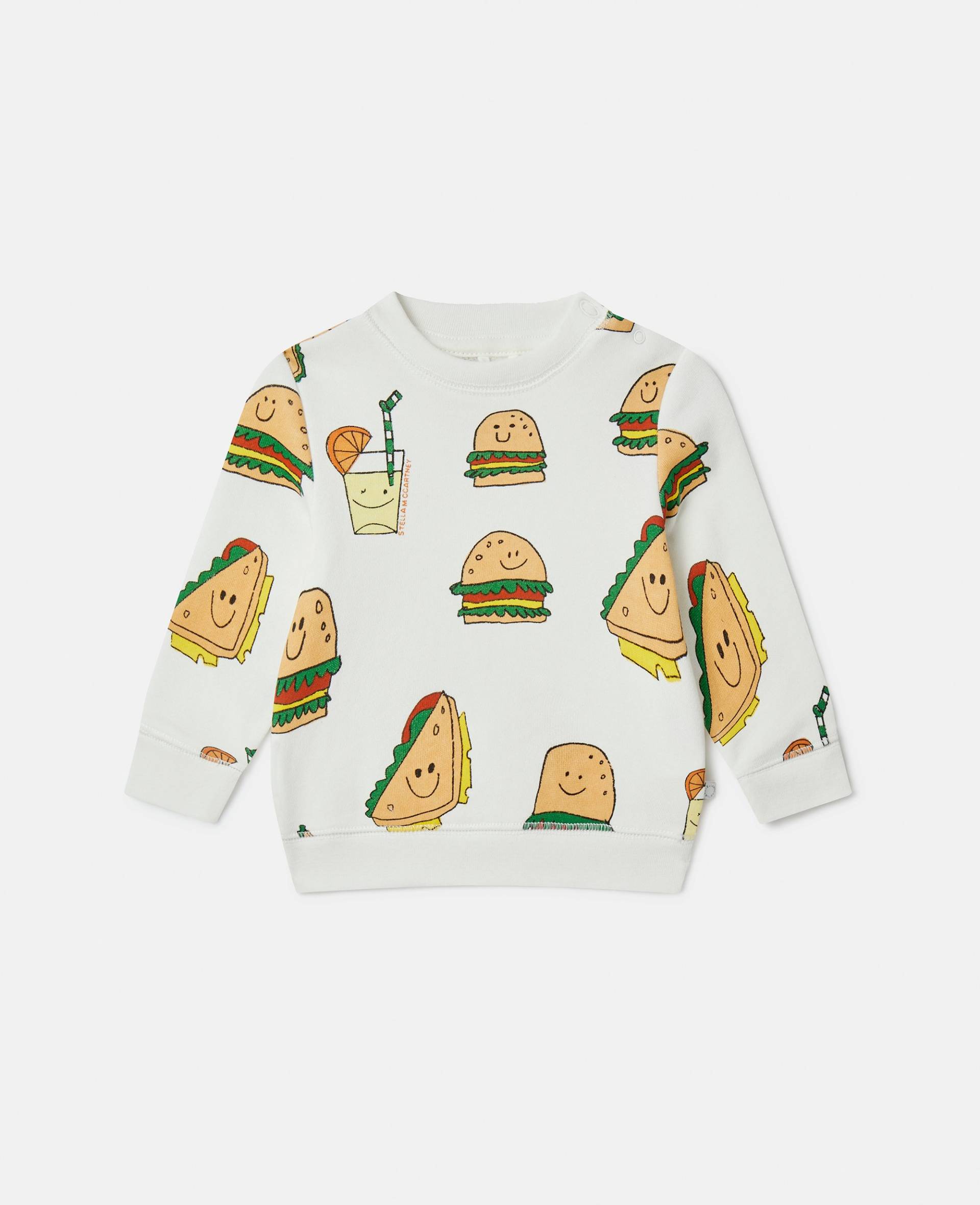 Stella McCartney - Sweatshirt mit Silly Sandwich Print, Frau, Weiß Bunt, Größe: 3m von Stella McCartney