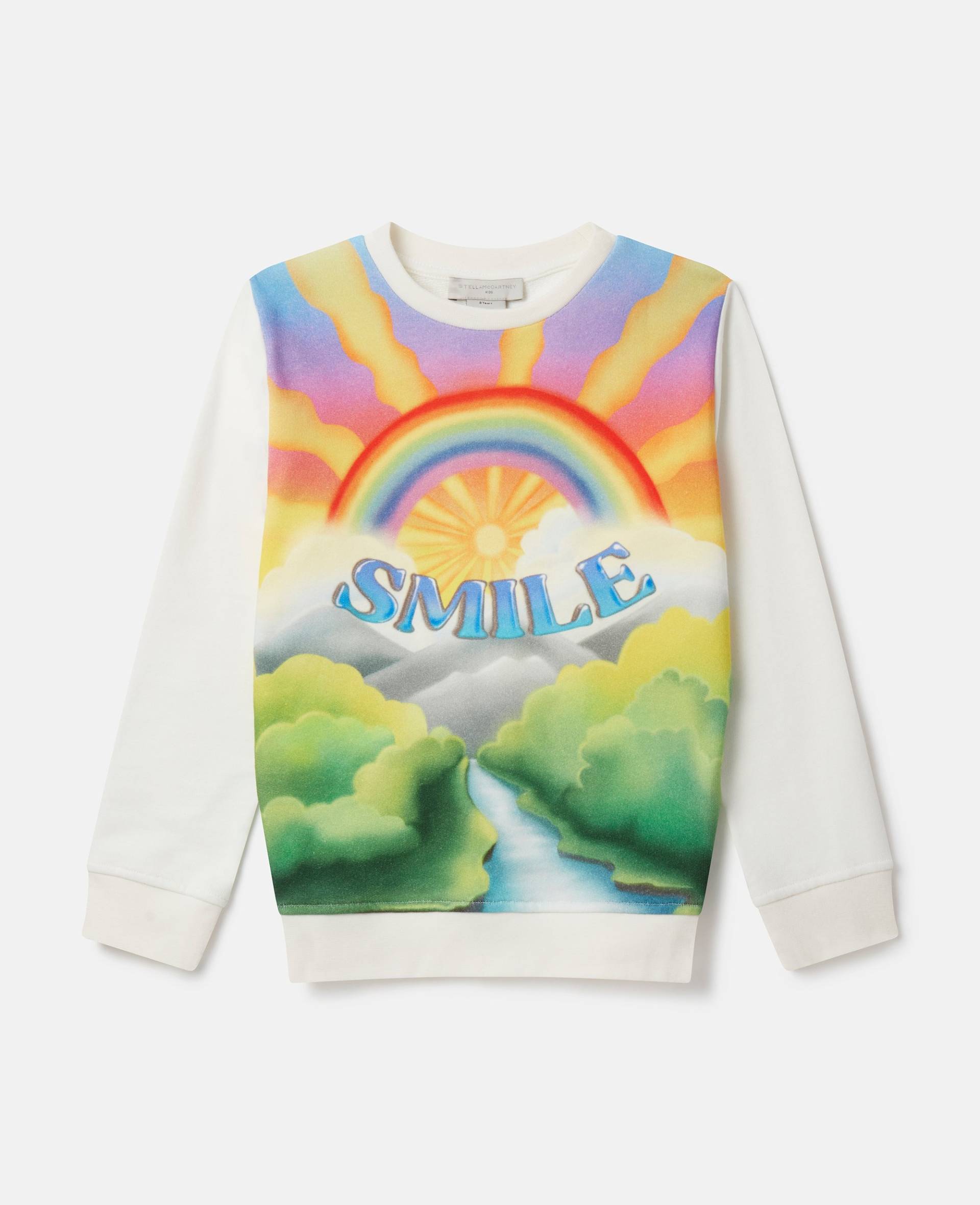Stella McCartney - Sweatshirt mit Smile-Print, Frau, Elfenbein, Größe: 6 von Stella McCartney
