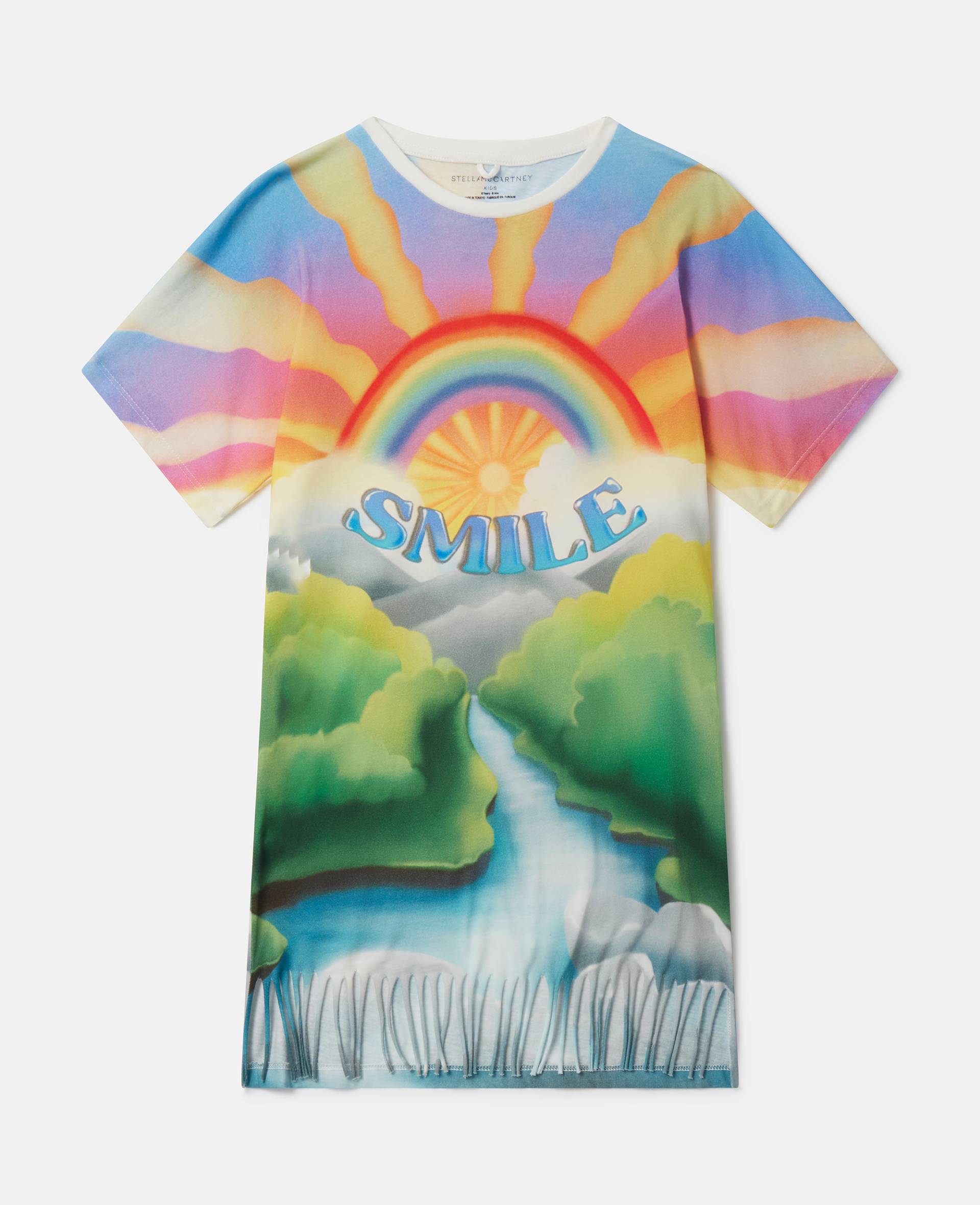 Stella McCartney - T-Shirt-Kleid mit Smile-Print, Frau, Bunt, Größe: 12 von Stella McCartney